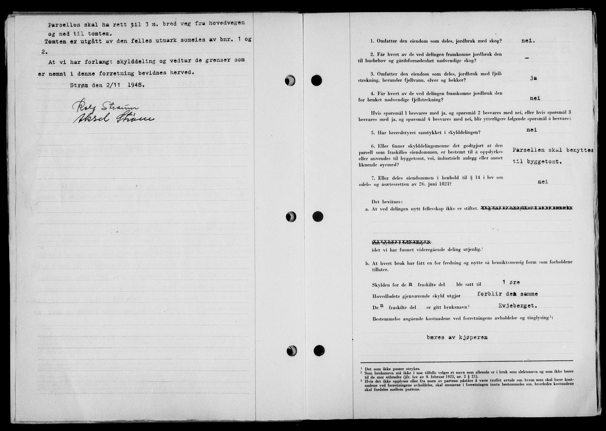 Lofoten sorenskriveri, SAT/A-0017/1/2/2C/L0020a: Mortgage book no. 20a, 1948-1949, Diary no: : 2805/1948