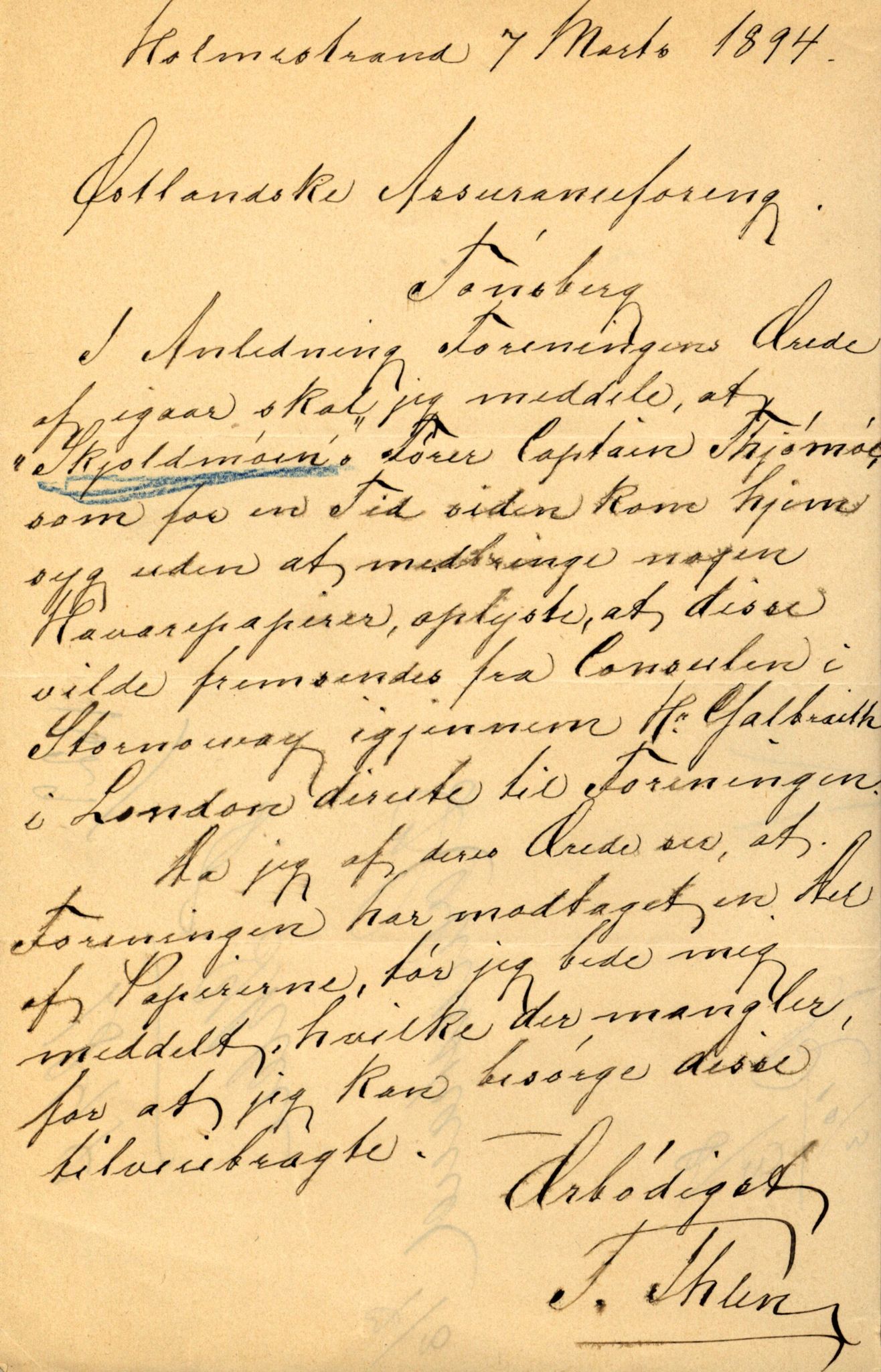 Pa 63 - Østlandske skibsassuranceforening, VEMU/A-1079/G/Ga/L0030/0008: Havaridokumenter / Skjoldmoen, Dalerne, Union, 1894, p. 24