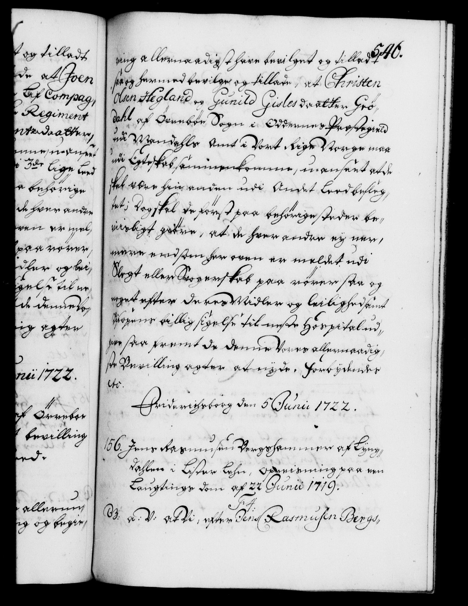 Danske Kanselli 1572-1799, RA/EA-3023/F/Fc/Fca/Fcaa/L0023: Norske registre, 1720-1722, p. 546a