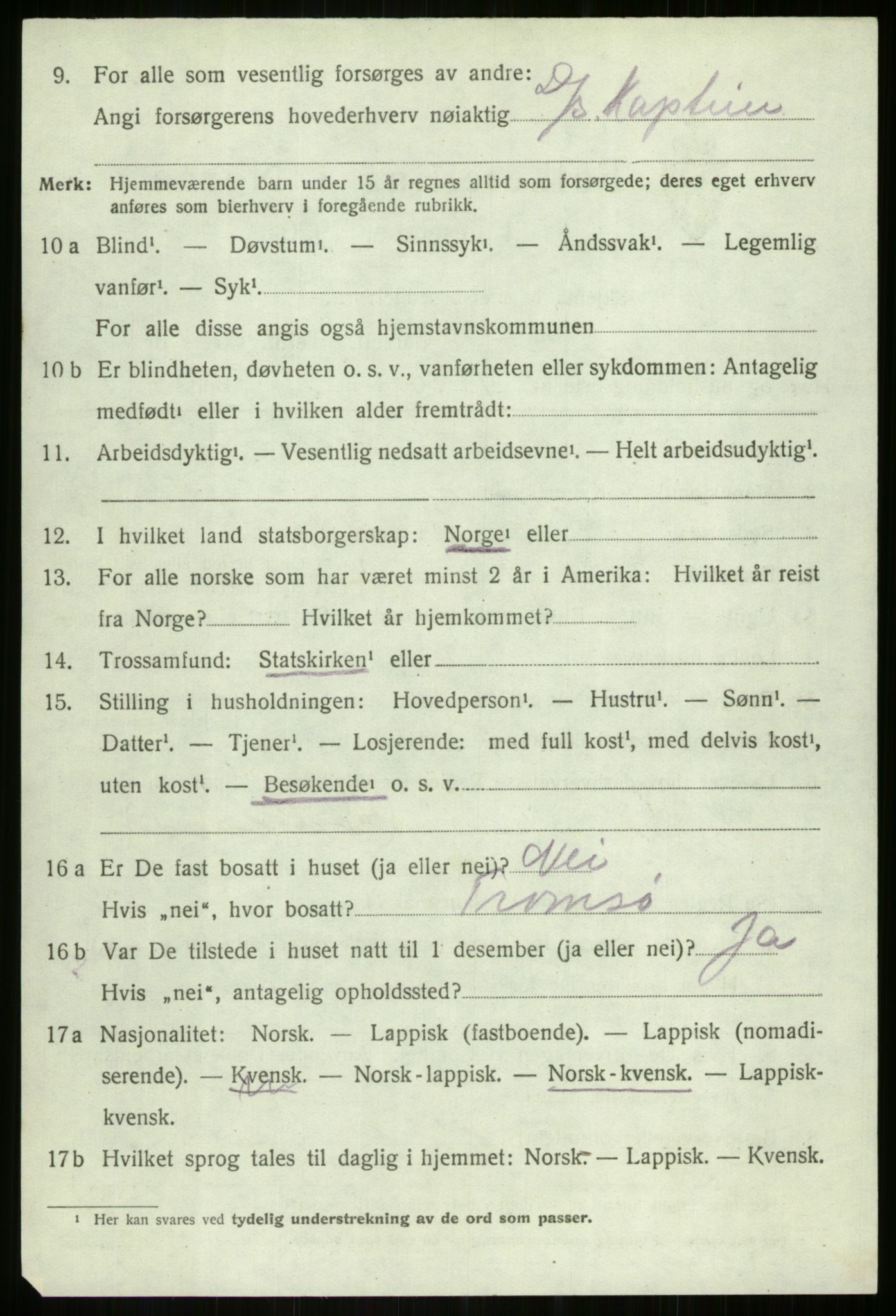 SATØ, 1920 census for Dyrøy, 1920, p. 2196