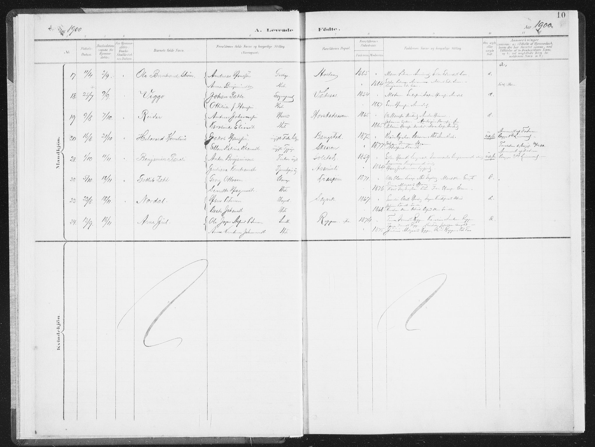 Ministerialprotokoller, klokkerbøker og fødselsregistre - Nordland, AV/SAT-A-1459/810/L0153: Parish register (official) no. 810A12, 1899-1914, p. 10