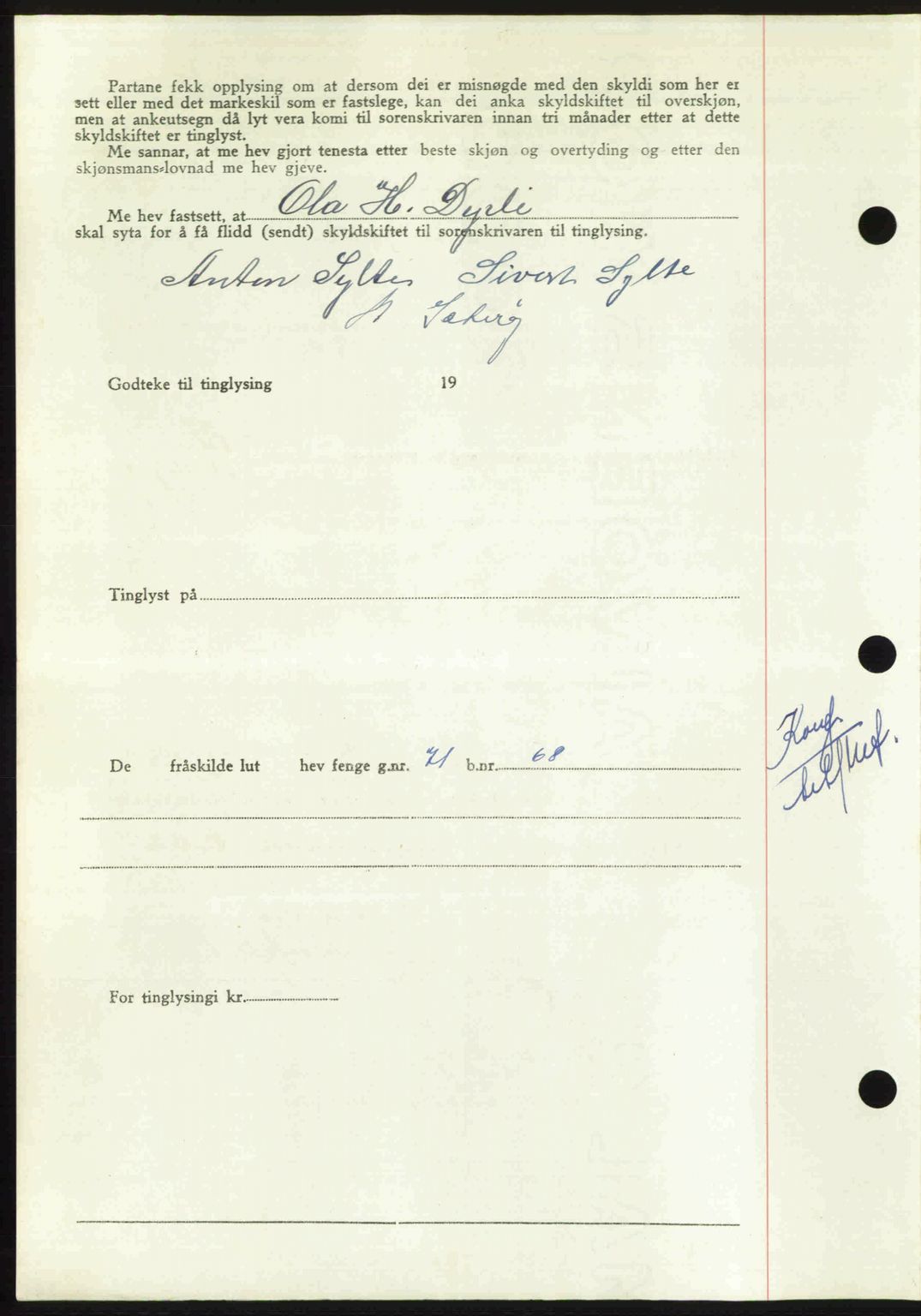 Nordmøre sorenskriveri, AV/SAT-A-4132/1/2/2Ca: Mortgage book no. A114, 1950-1950, Diary no: : 1277/1950