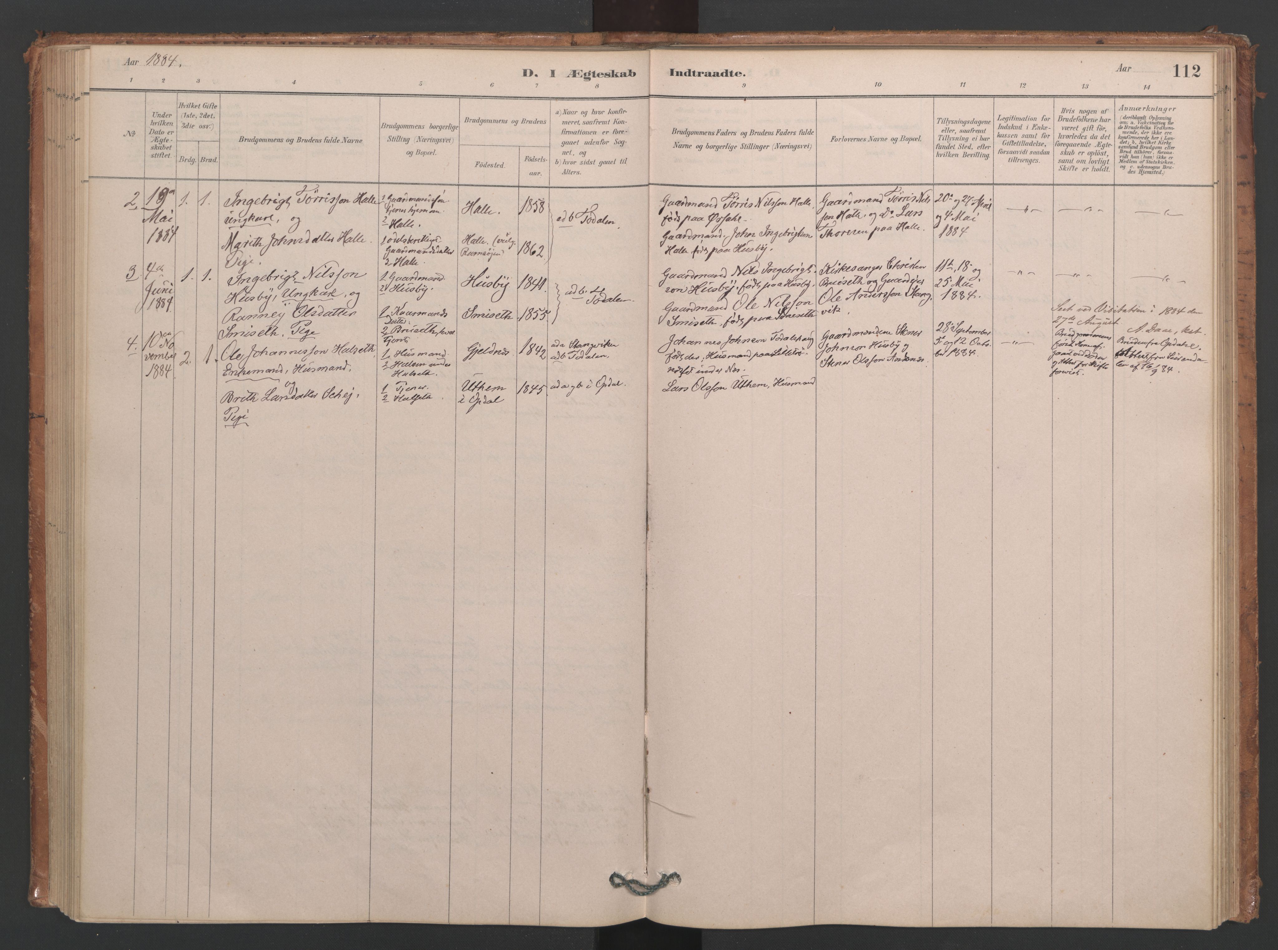 Ministerialprotokoller, klokkerbøker og fødselsregistre - Møre og Romsdal, SAT/A-1454/593/L1034: Parish register (official) no. 593A01, 1879-1911, p. 112