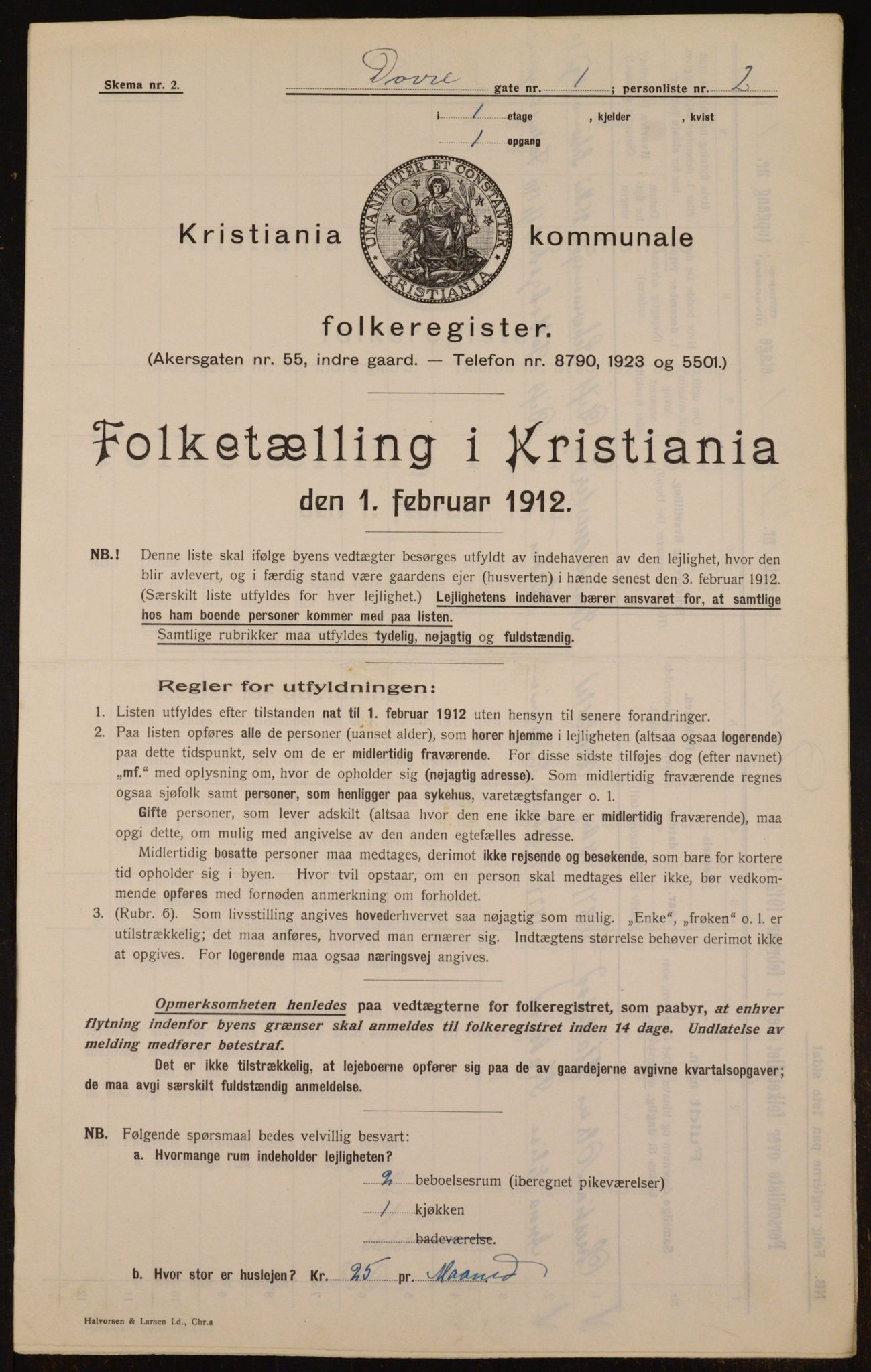 OBA, Municipal Census 1912 for Kristiania, 1912, p. 15917