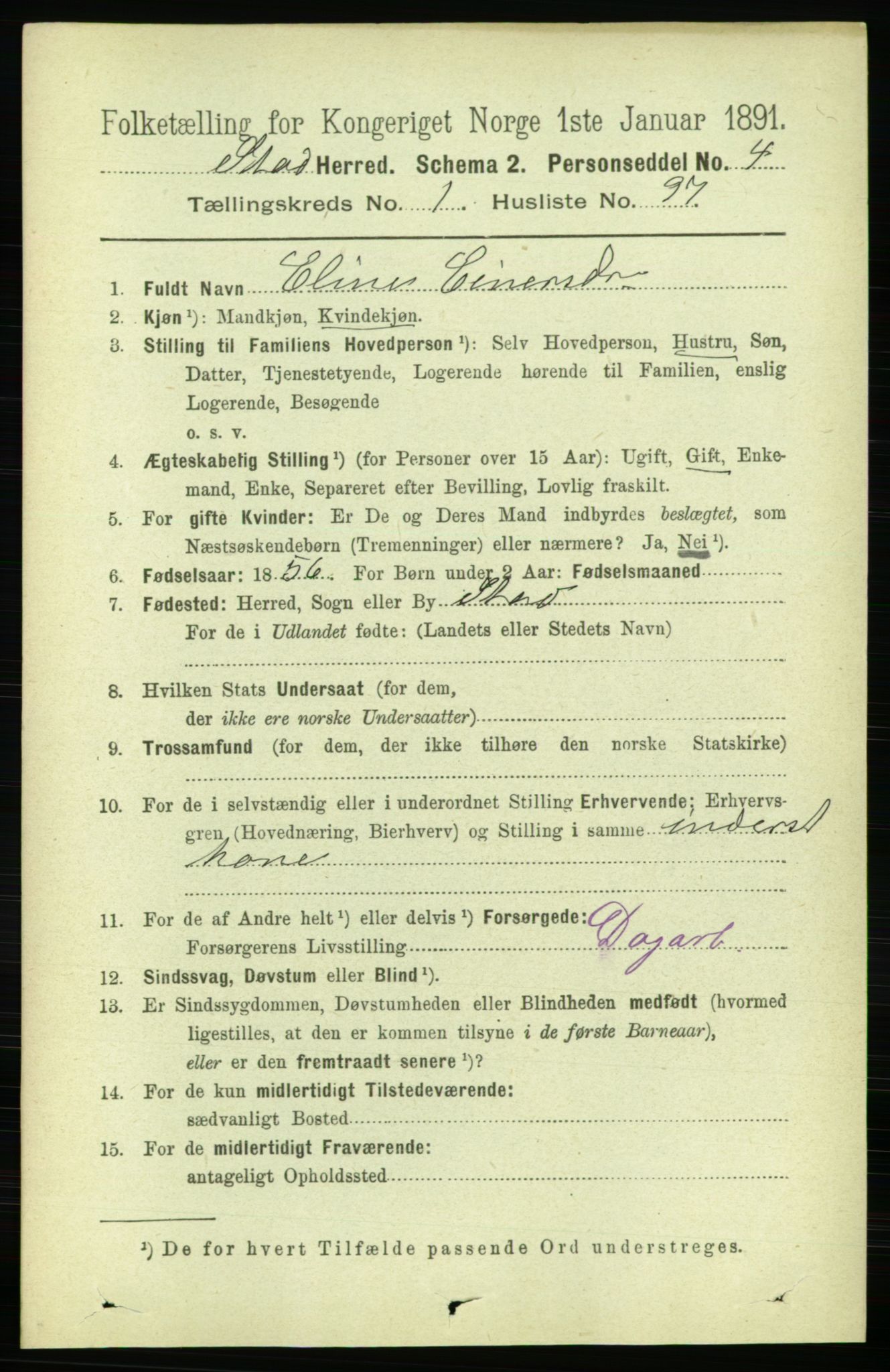 RA, 1891 census for 1734 Stod, 1891, p. 590