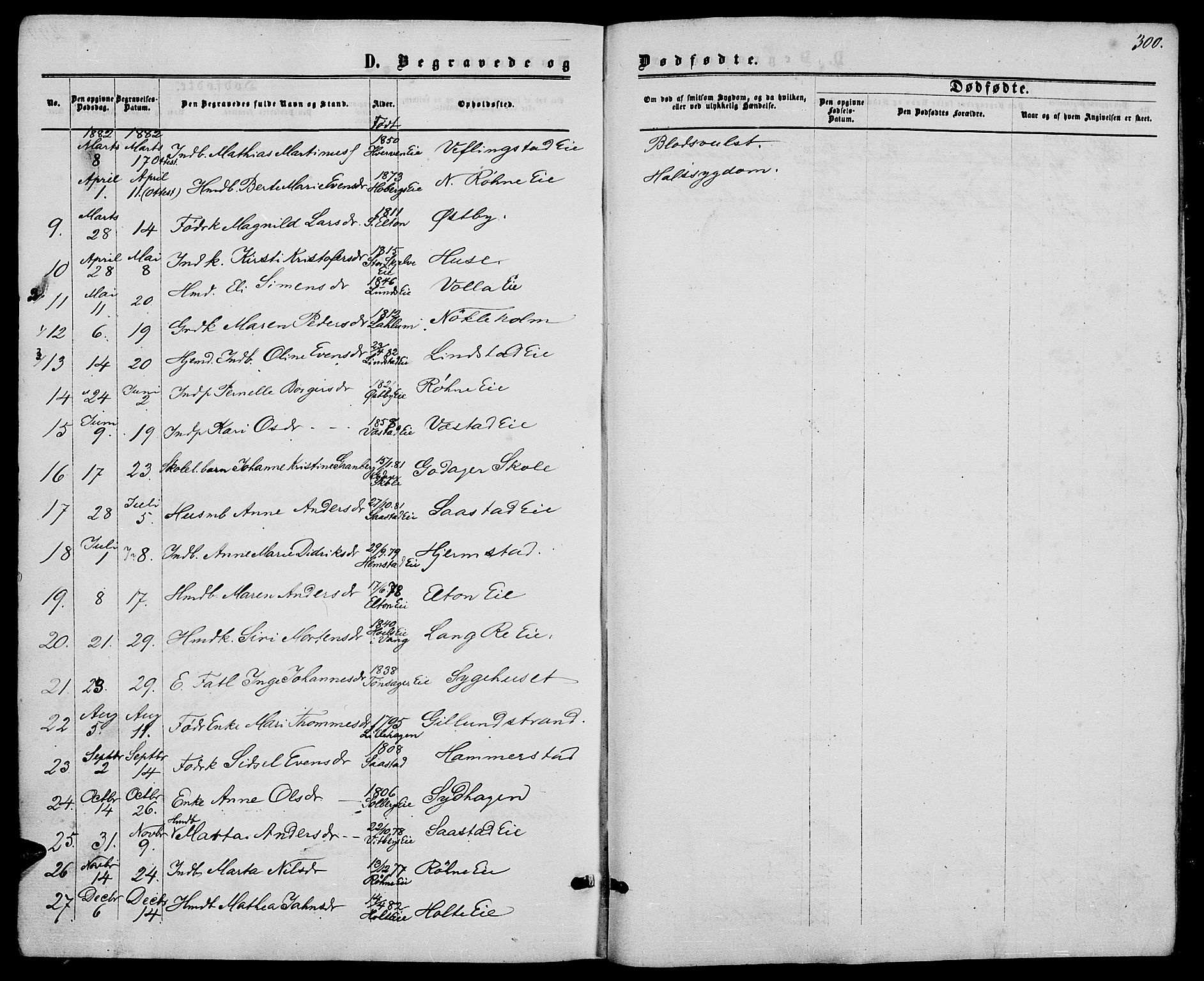 Stange prestekontor, AV/SAH-PREST-002/L/L0006: Parish register (copy) no. 6, 1864-1882, p. 300