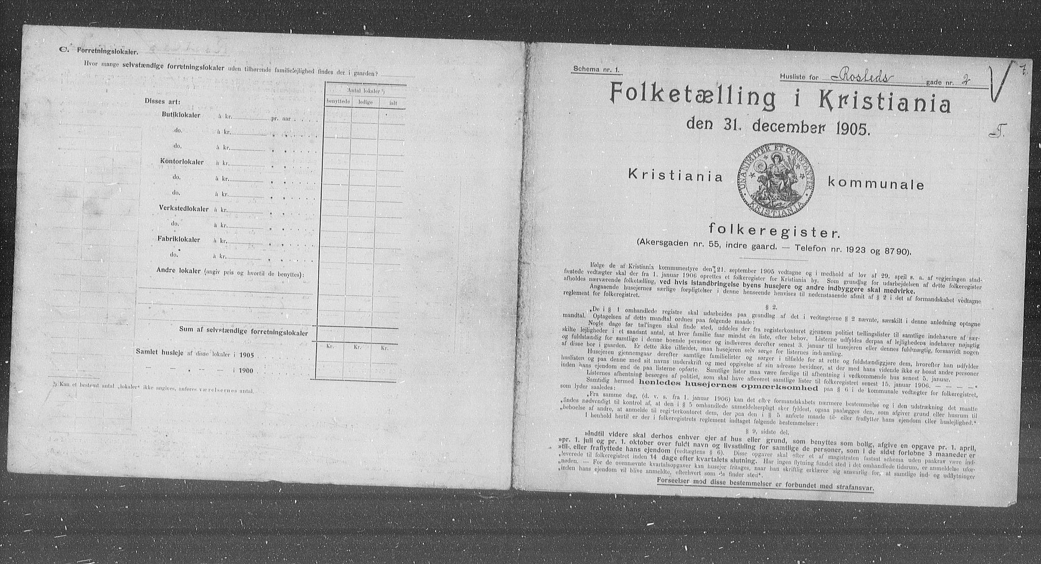 OBA, Municipal Census 1905 for Kristiania, 1905, p. 44325