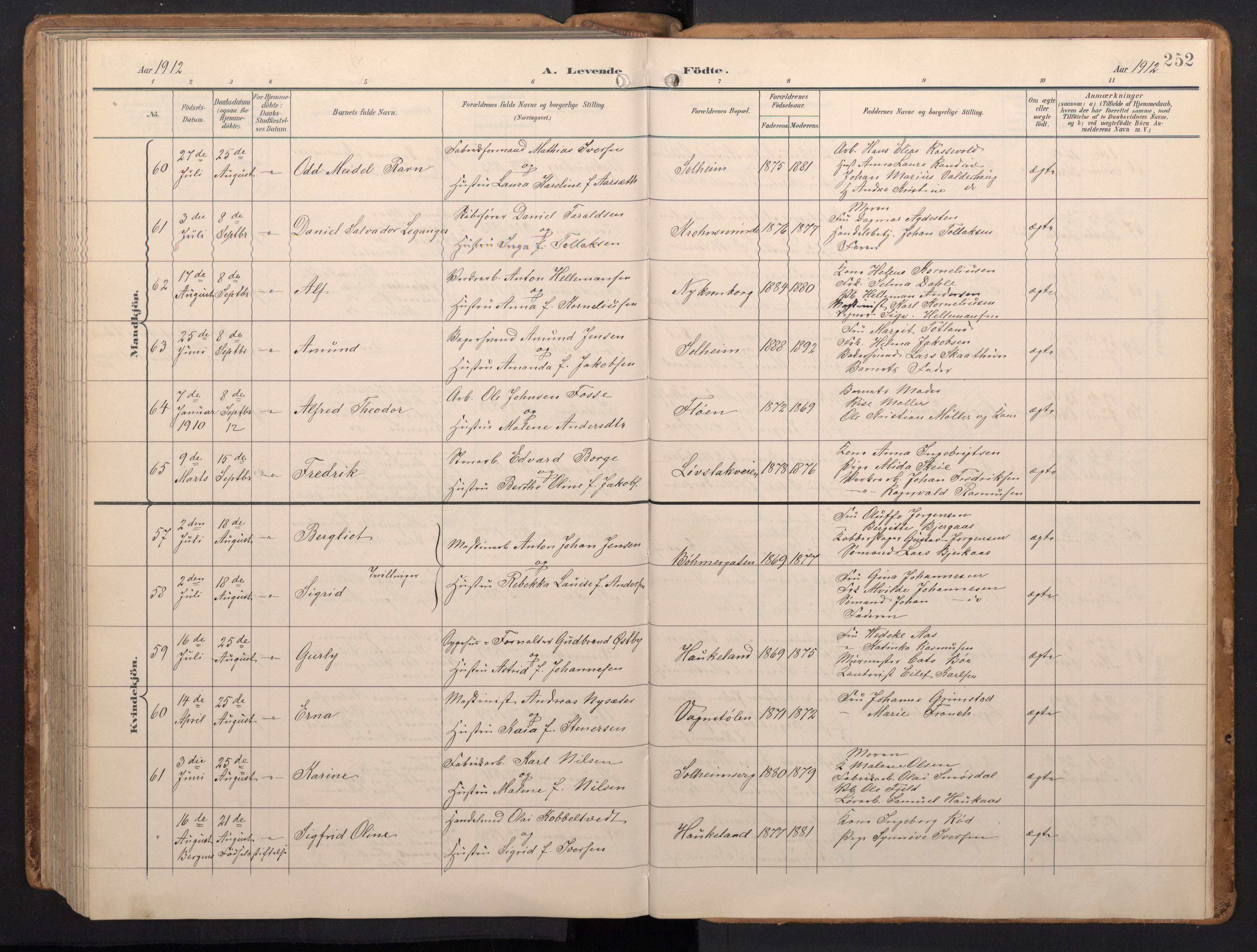 Årstad Sokneprestembete, AV/SAB-A-79301/H/Hab/L0002: Parish register (copy) no. A 2, 1896-1912, p. 251b-252a