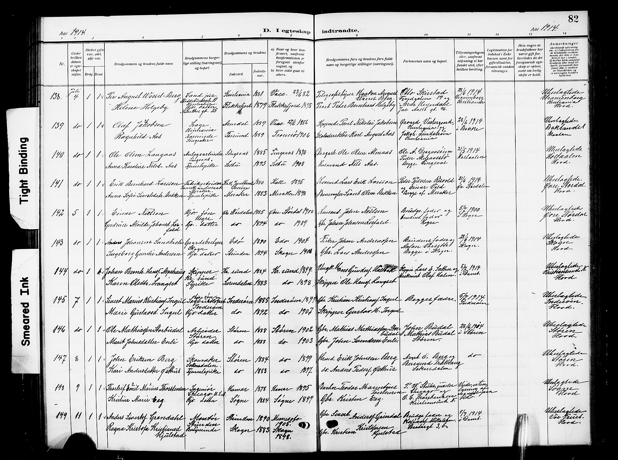 Ministerialprotokoller, klokkerbøker og fødselsregistre - Sør-Trøndelag, SAT/A-1456/601/L0097: Parish register (copy) no. 601C15, 1911-1921, p. 82