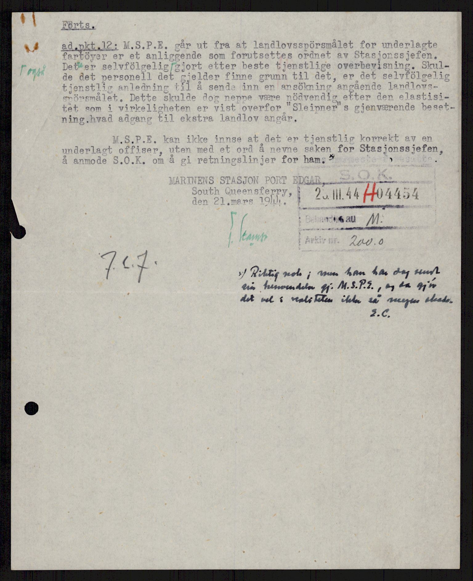 Forsvaret, Sjøforsvarets overkommando, AV/RA-RAFA-2035/D/Dc/L0193: --, 1940-1951, p. 26