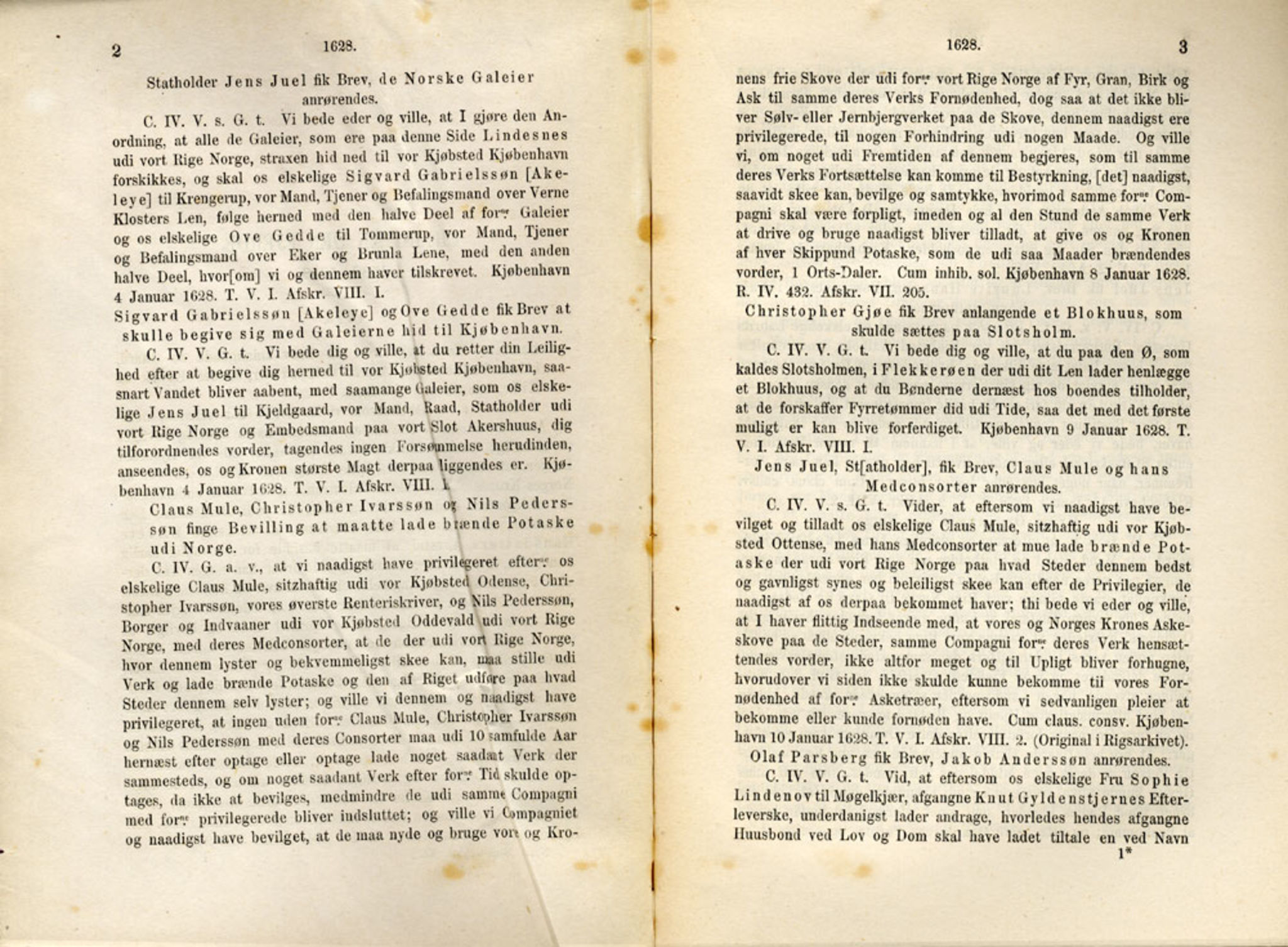 Publikasjoner utgitt av Det Norske Historiske Kildeskriftfond, PUBL/-/-/-: Norske Rigs-Registranter, bind 6, 1628-1634, p. 2-3