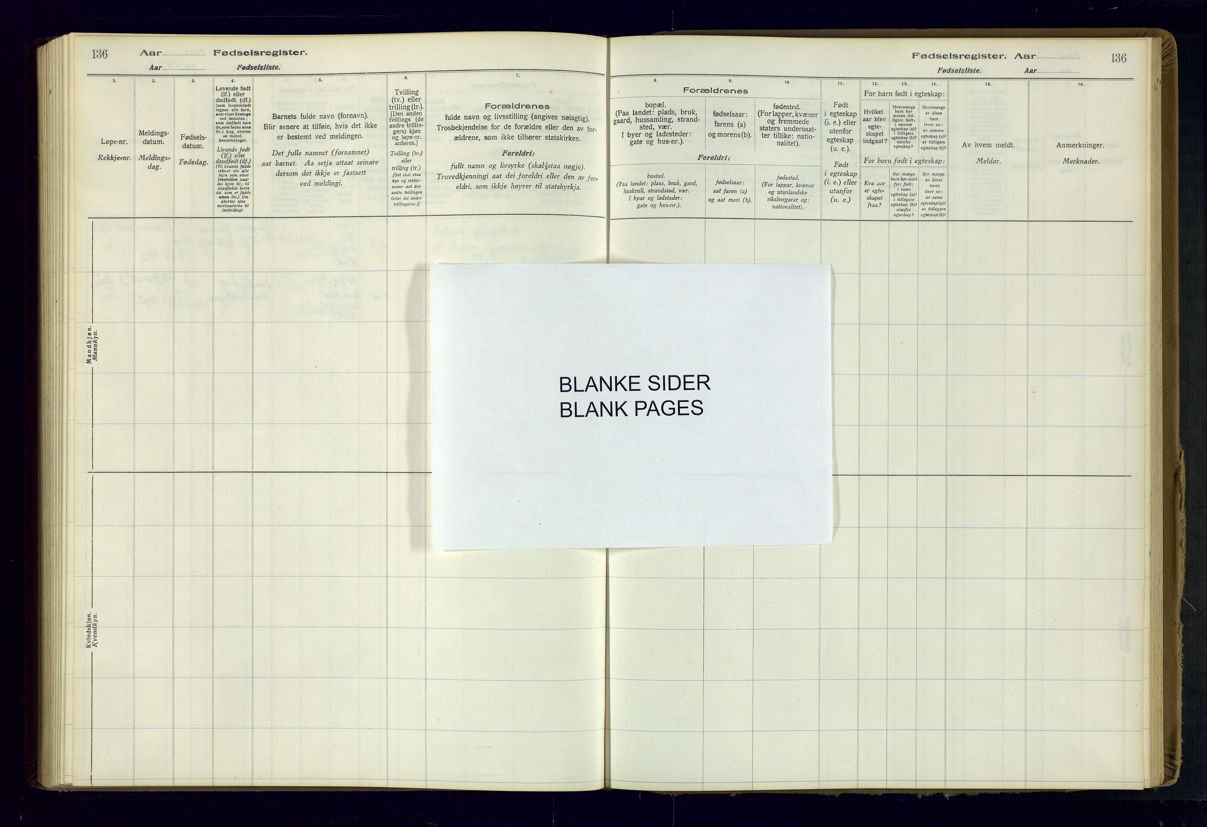 Bakke sokneprestkontor, SAK/1111-0002/J/Ja/L0002: Birth register no. A-VI-19, 1916-1982, p. 136