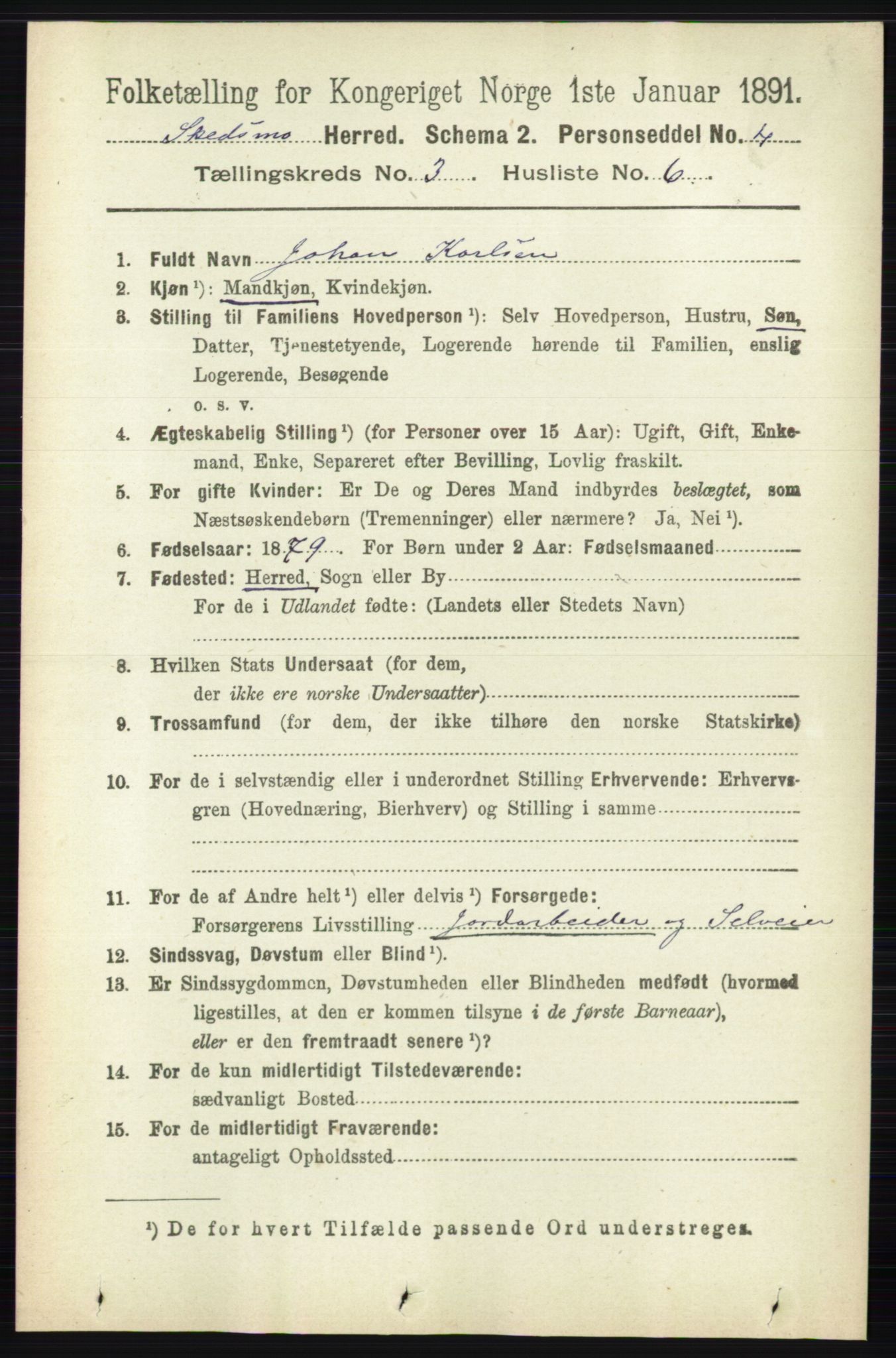 RA, 1891 census for 0231 Skedsmo, 1891, p. 1337