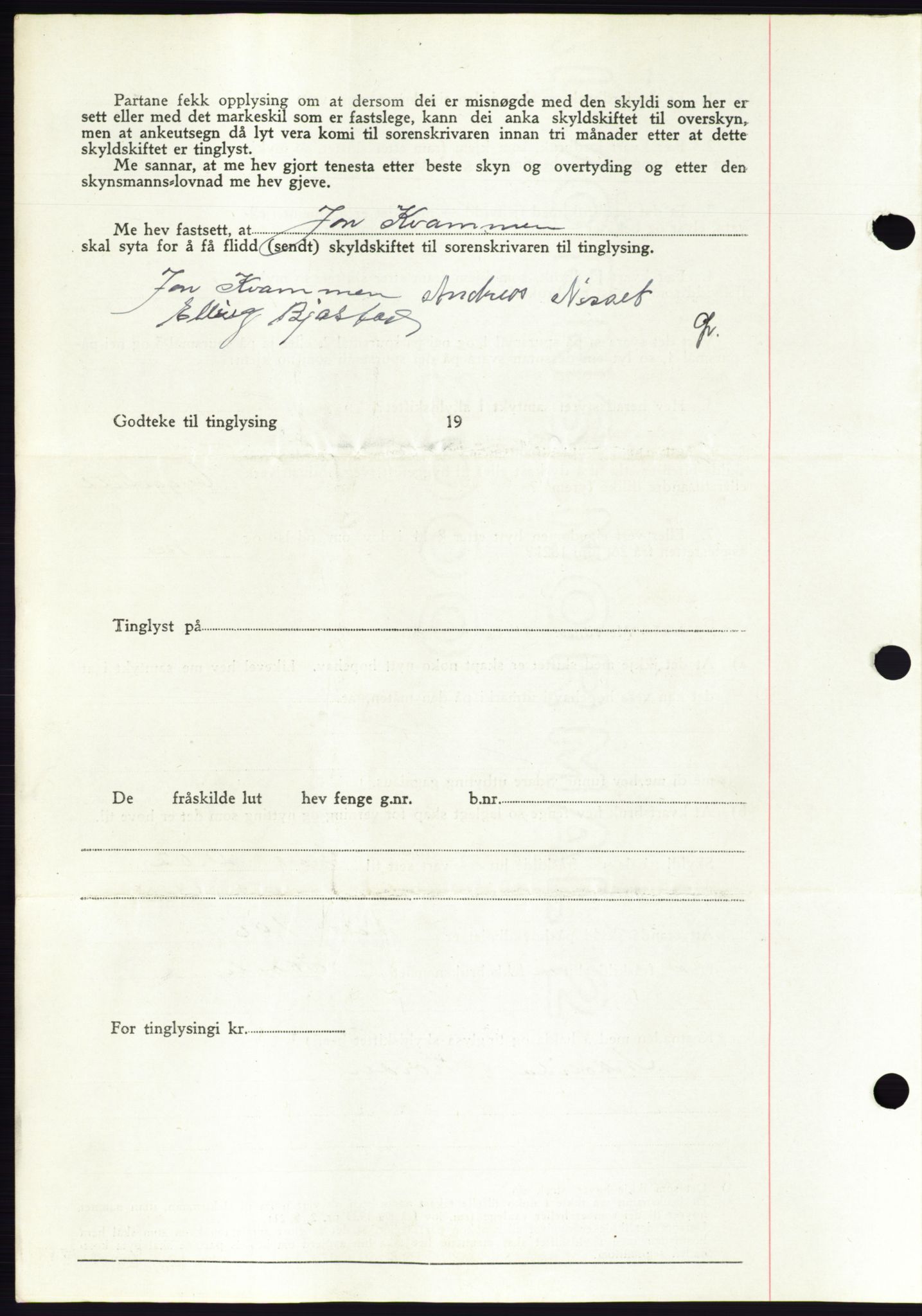 Søre Sunnmøre sorenskriveri, AV/SAT-A-4122/1/2/2C/L0077: Mortgage book no. 3A, 1945-1946, Diary no: : 371/1945