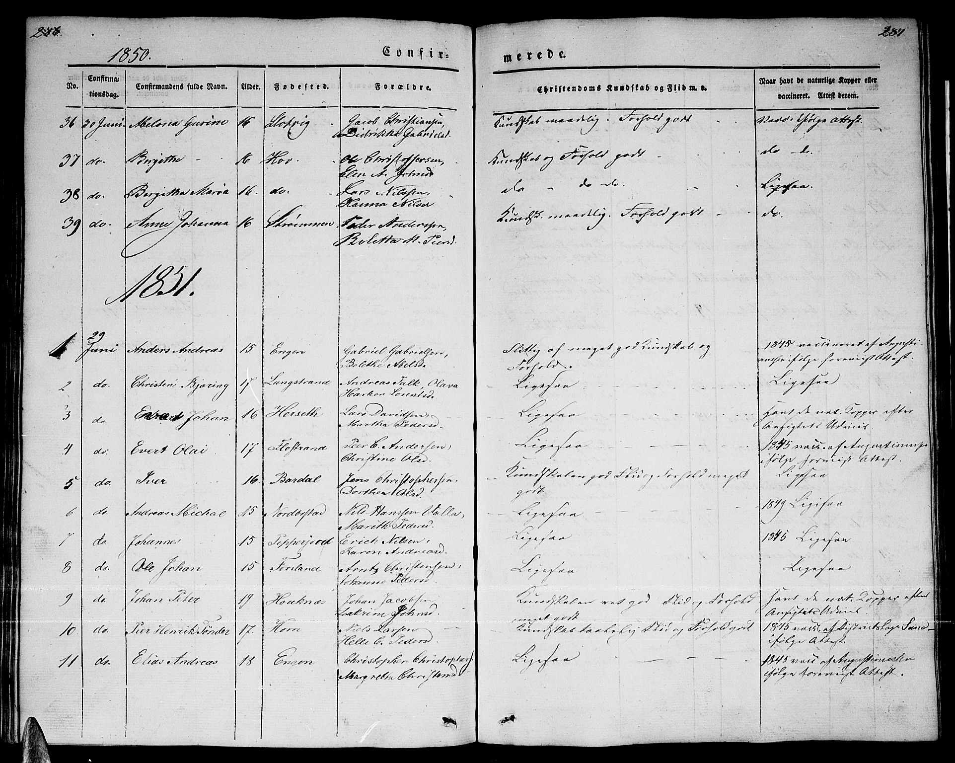 Ministerialprotokoller, klokkerbøker og fødselsregistre - Nordland, AV/SAT-A-1459/838/L0555: Parish register (copy) no. 838C02, 1842-1861, p. 286-287