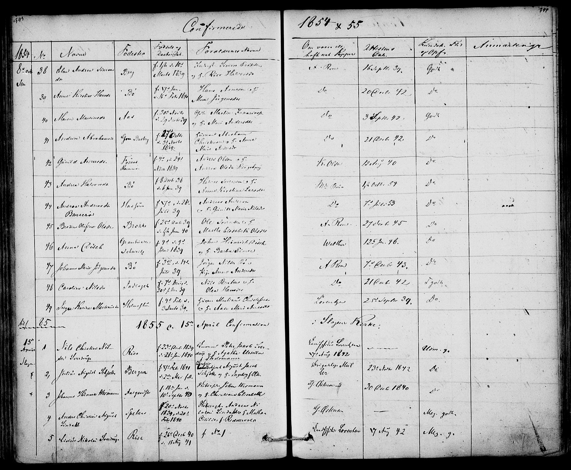 Sem kirkebøker, SAKO/A-5/F/Fa/L0006: Parish register (official) no. I 6, 1843-1855, p. 343-344