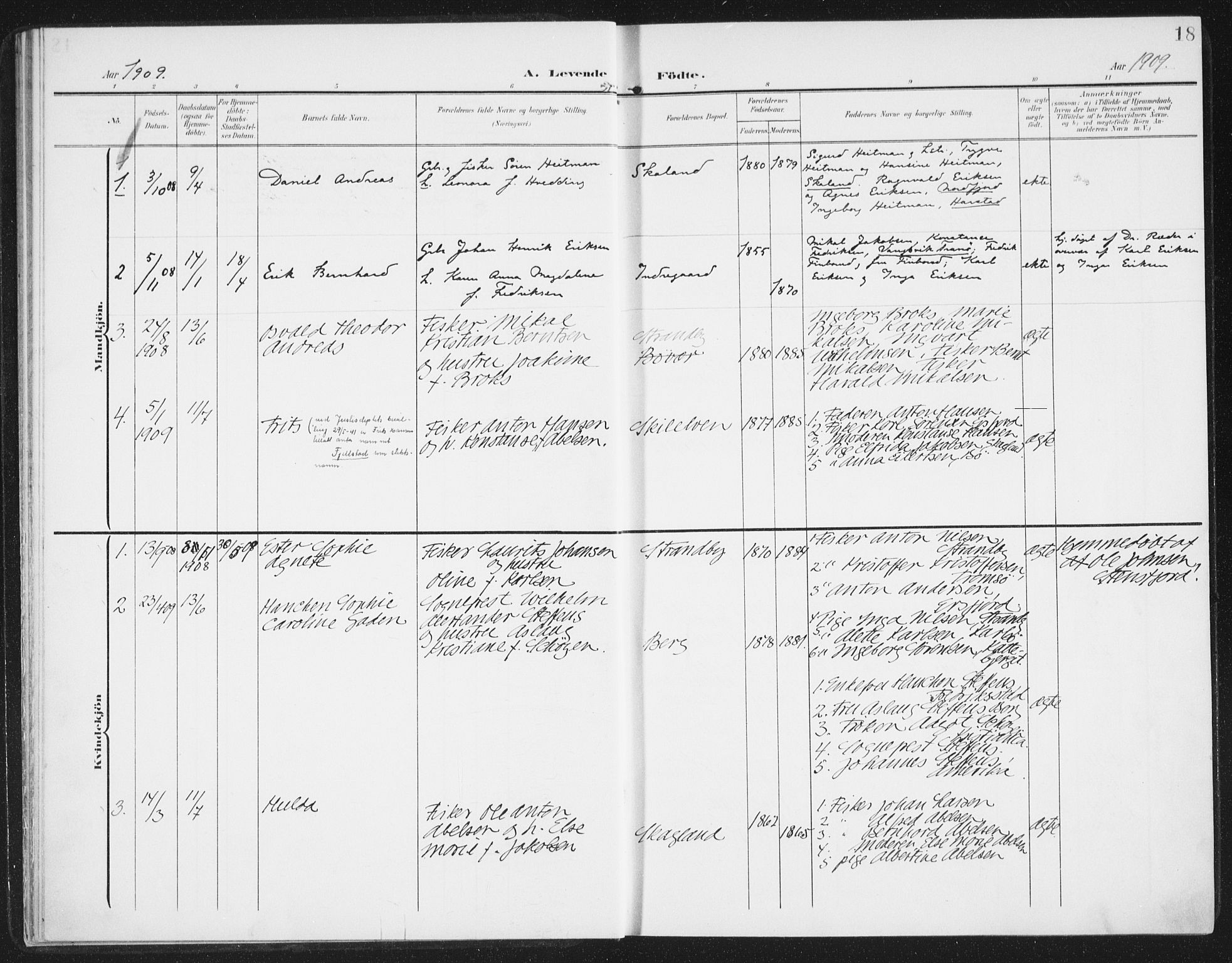 Berg sokneprestkontor, AV/SATØ-S-1318/G/Ga/Gaa/L0007kirke: Parish register (official) no. 7, 1906-1915, p. 18