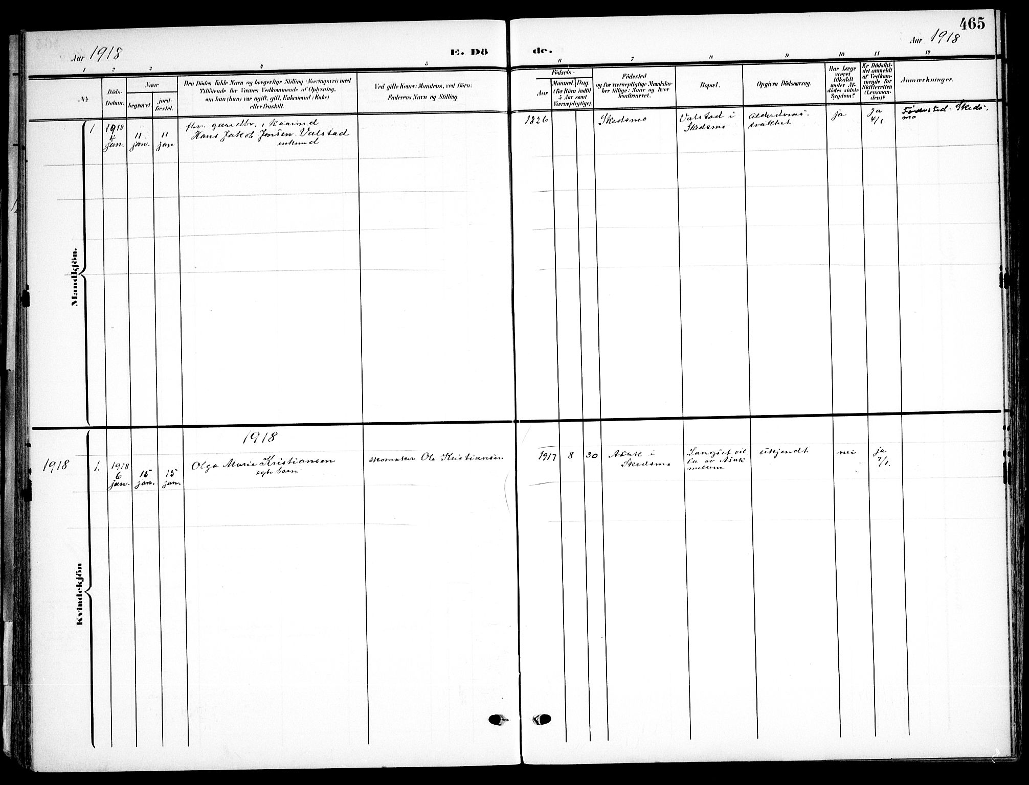 Skedsmo prestekontor Kirkebøker, AV/SAO-A-10033a/F/Fa/L0015: Parish register (official) no. I 15, 1902-1917, p. 465