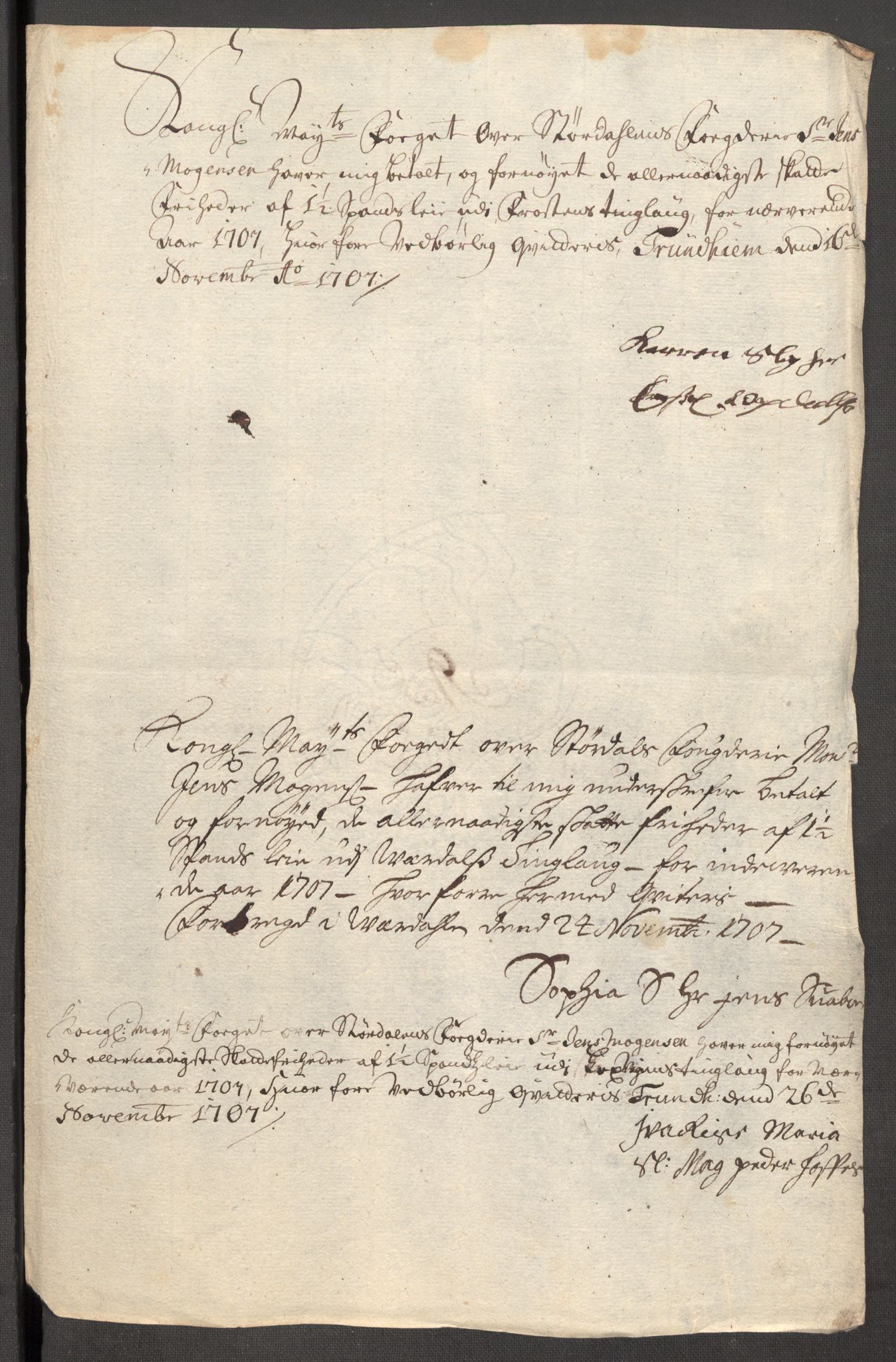 Rentekammeret inntil 1814, Reviderte regnskaper, Fogderegnskap, RA/EA-4092/R62/L4197: Fogderegnskap Stjørdal og Verdal, 1707, p. 205