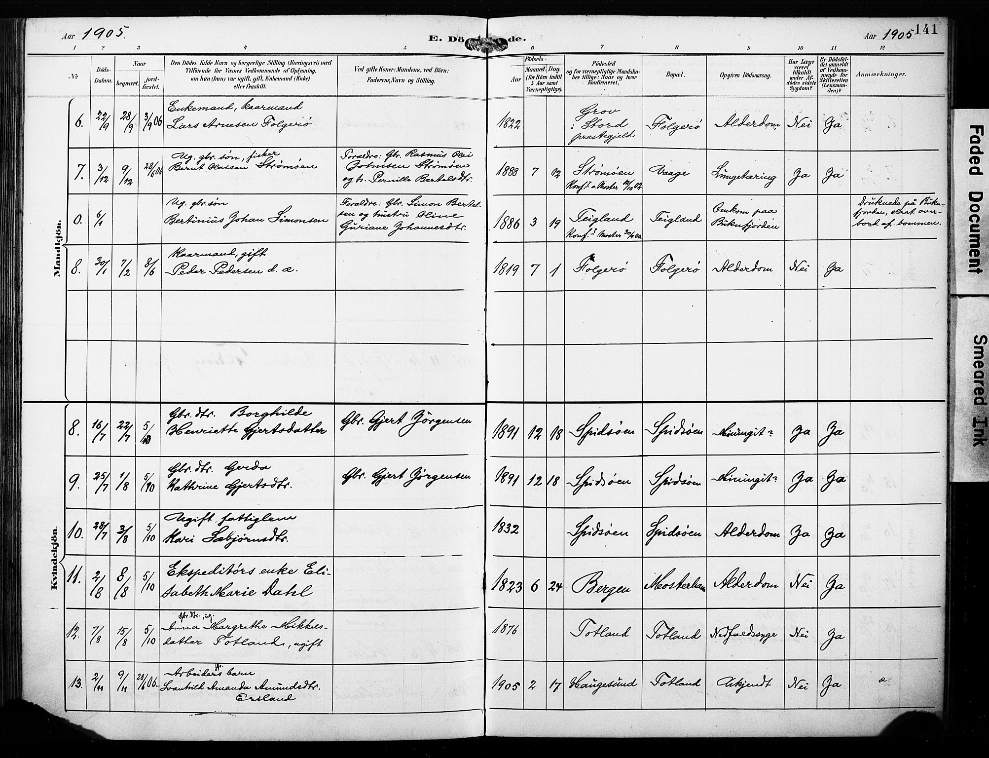 Finnås sokneprestembete, AV/SAB-A-99925/H/Ha/Haa/Haab/L0002: Parish register (official) no. B 2, 1895-1906, p. 141