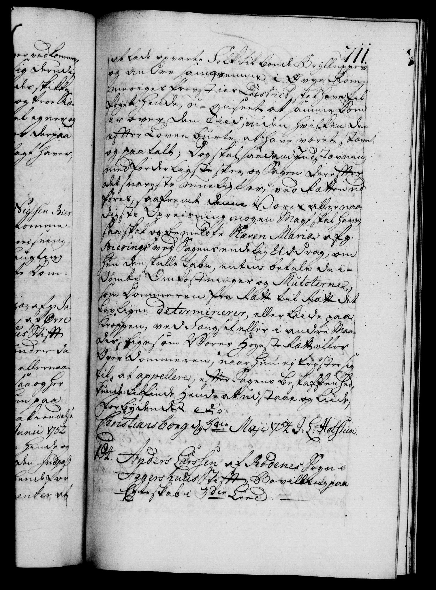 Danske Kanselli 1572-1799, AV/RA-EA-3023/F/Fc/Fca/Fcaa/L0038: Norske registre, 1753-1754, p. 711a