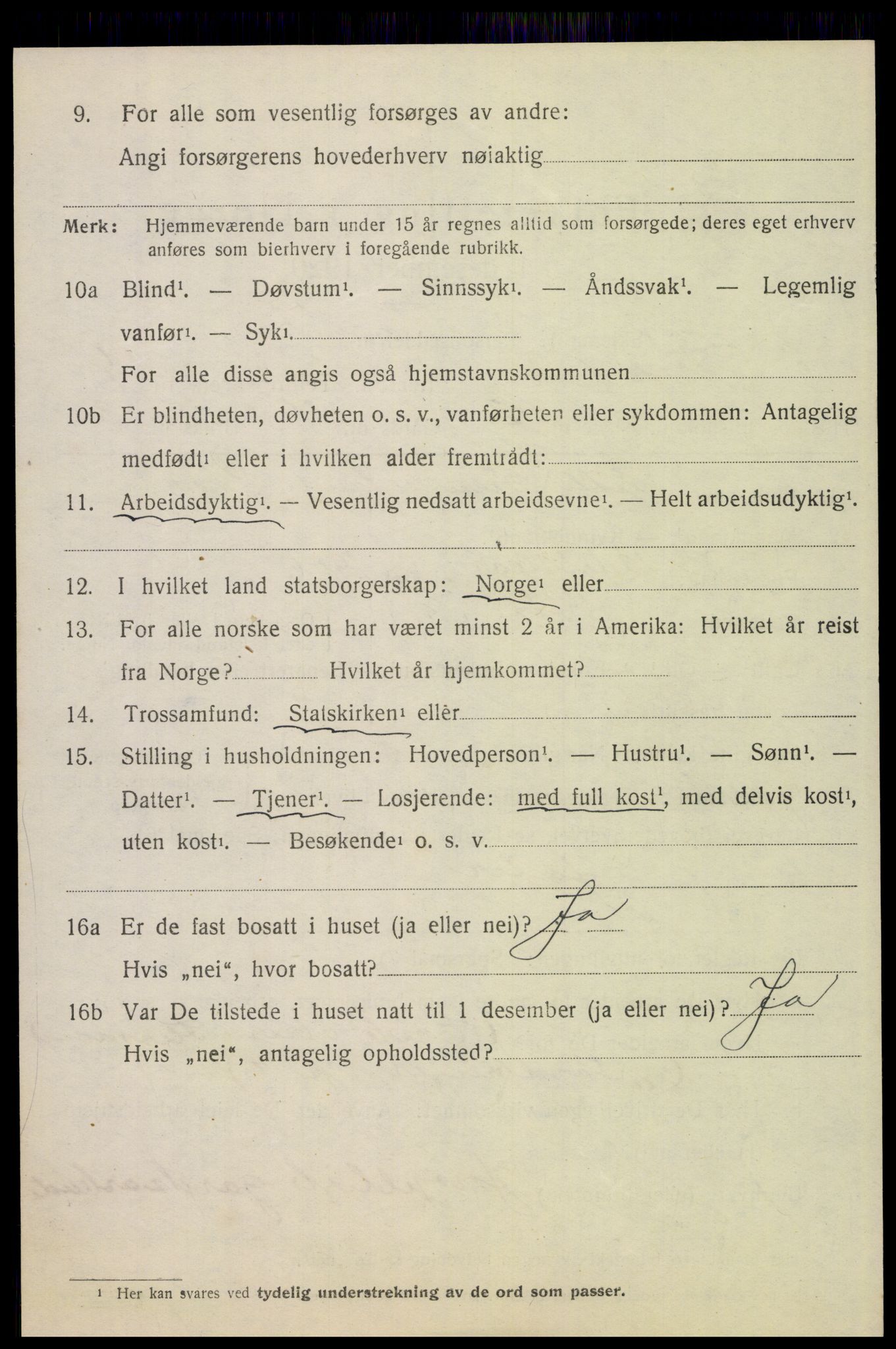 SAH, 1920 census for Trysil, 1920, p. 4116