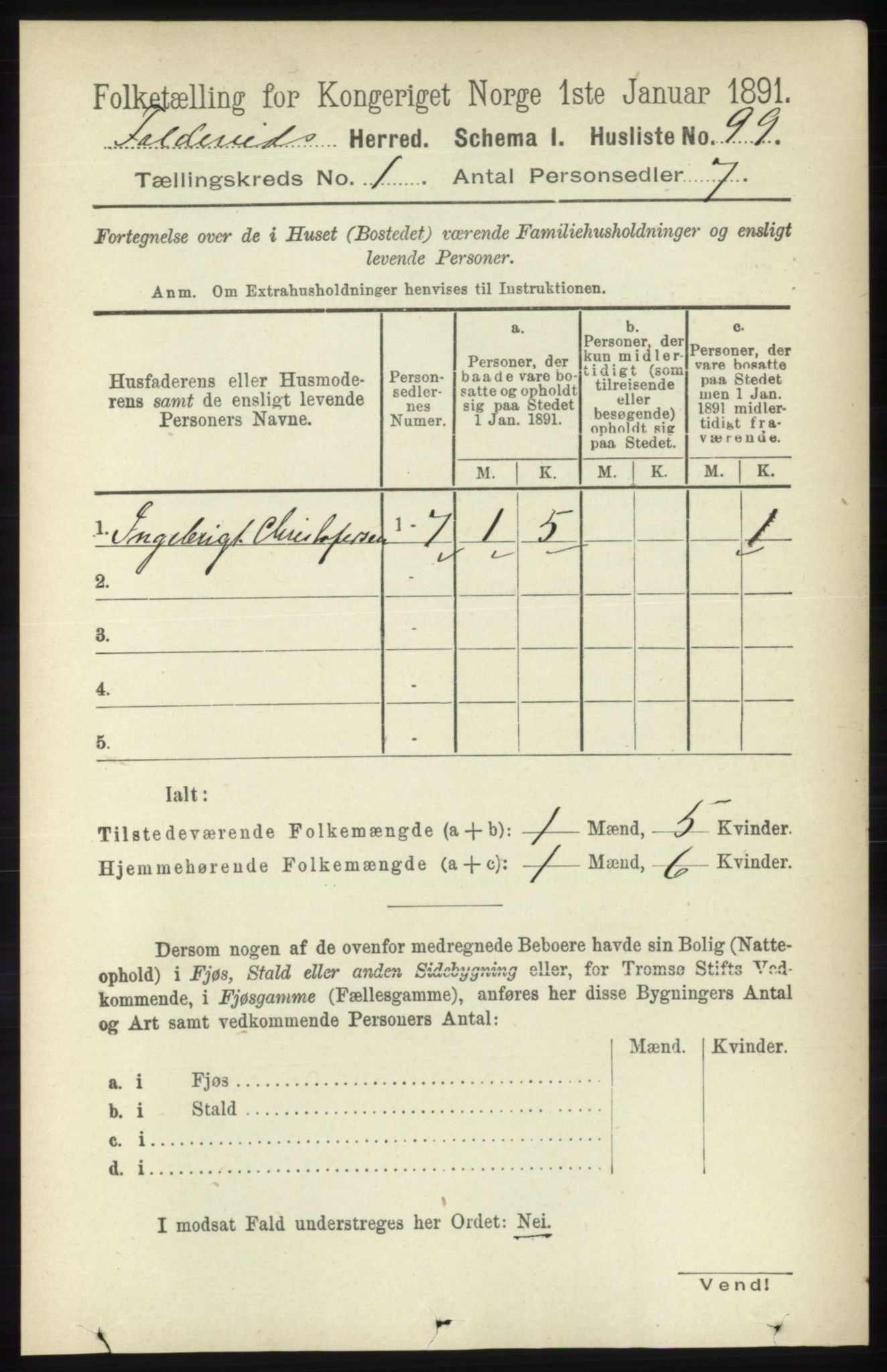 RA, 1891 census for 1753 Foldereid, 1891, p. 111