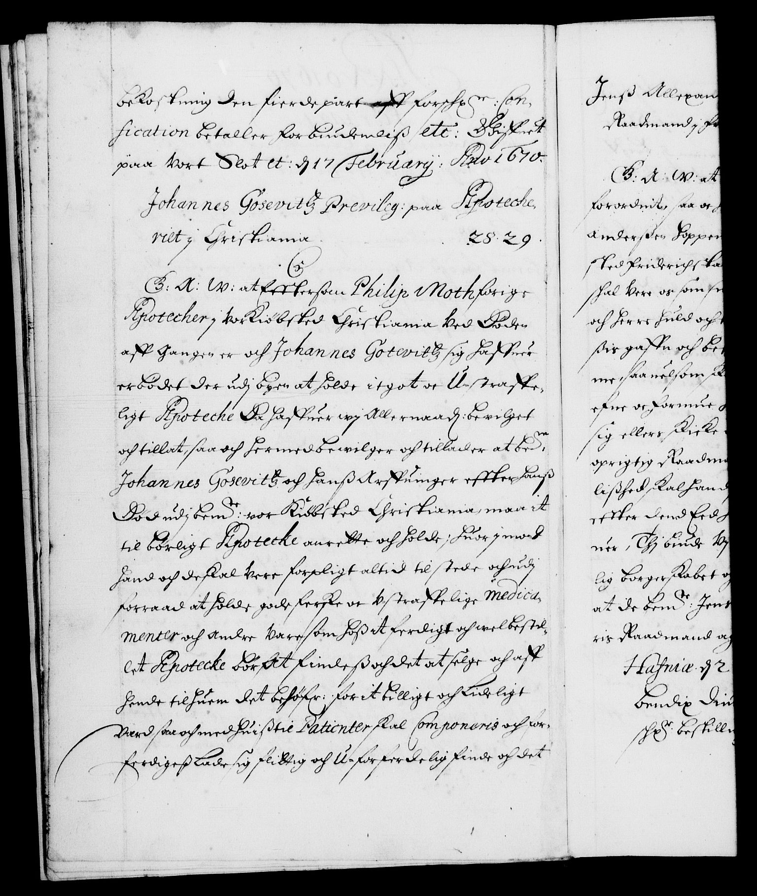 Danske Kanselli 1572-1799, RA/EA-3023/F/Fc/Fca/Fcaa/L0011: Norske registre (mikrofilm), 1670-1673, p. 1b