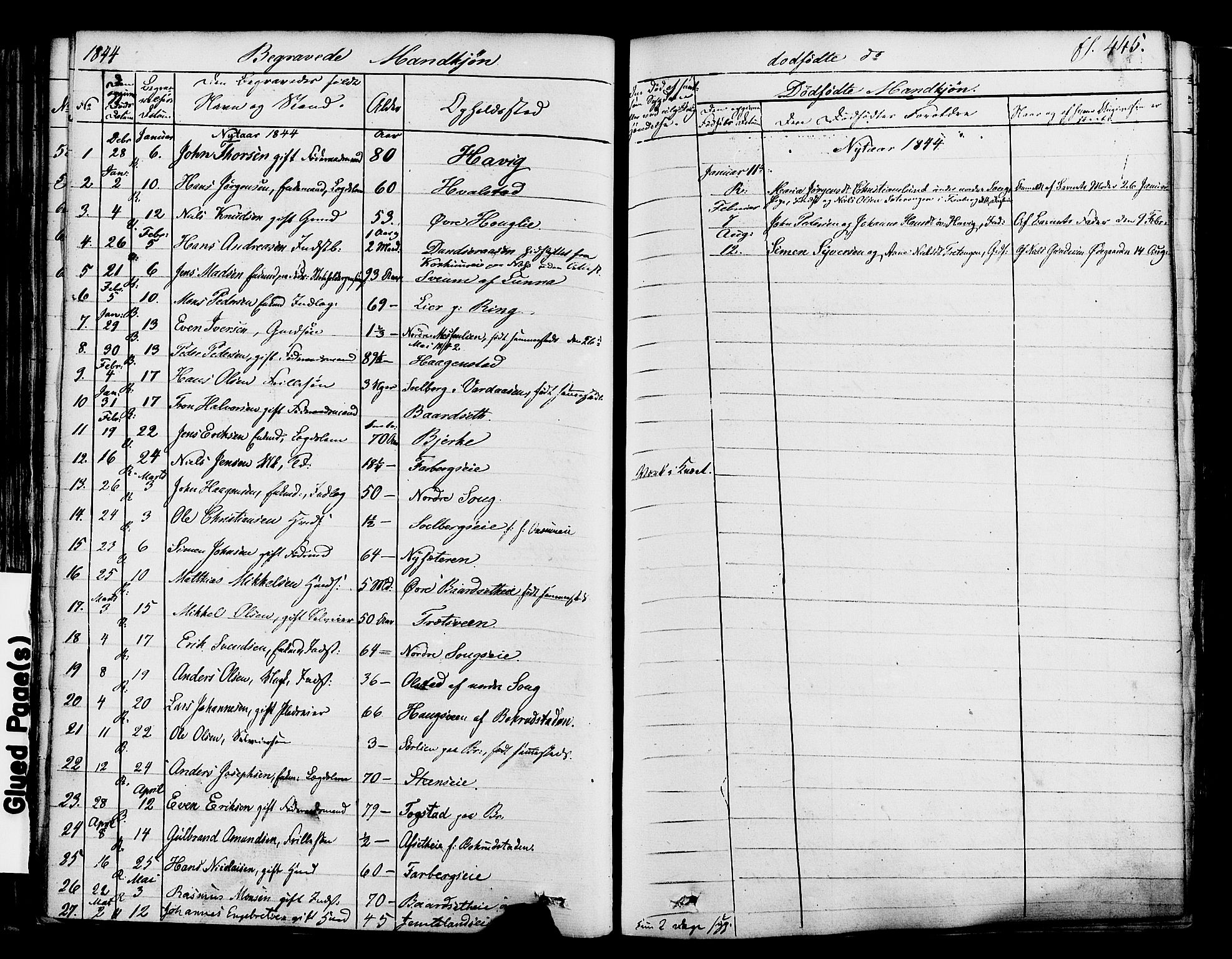 Ringsaker prestekontor, SAH/PREST-014/K/Ka/L0008: Parish register (official) no. 8, 1837-1850, p. 445