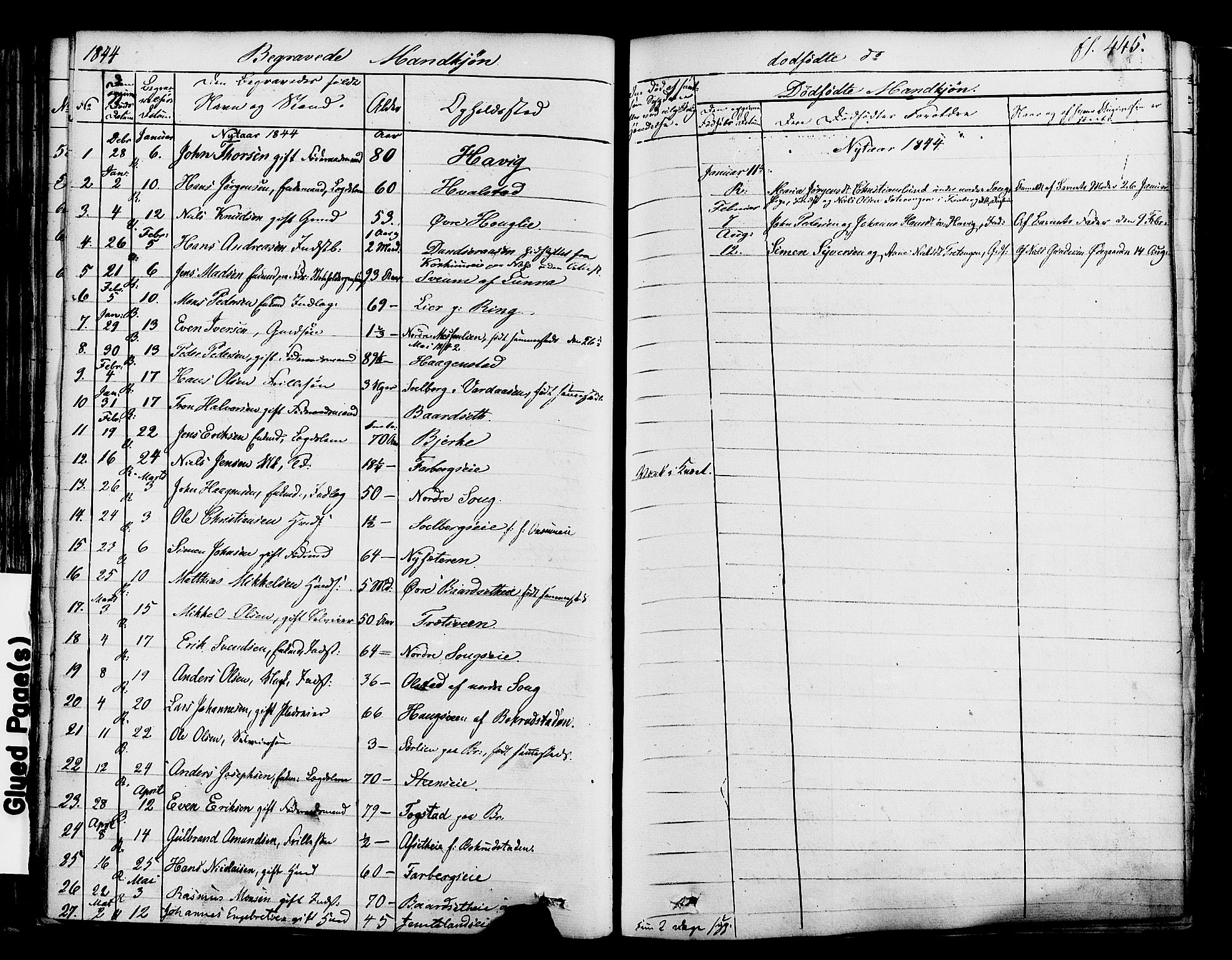 Ringsaker prestekontor, AV/SAH-PREST-014/K/Ka/L0008: Parish register (official) no. 8, 1837-1850, p. 445