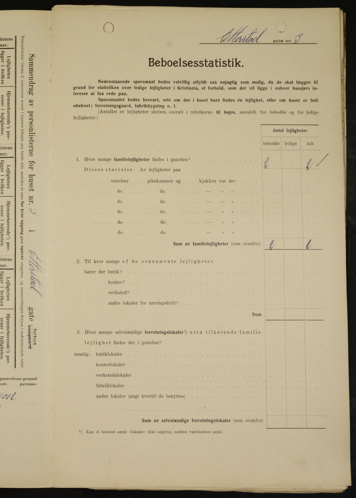 OBA, Municipal Census 1909 for Kristiania, 1909, p. 20184