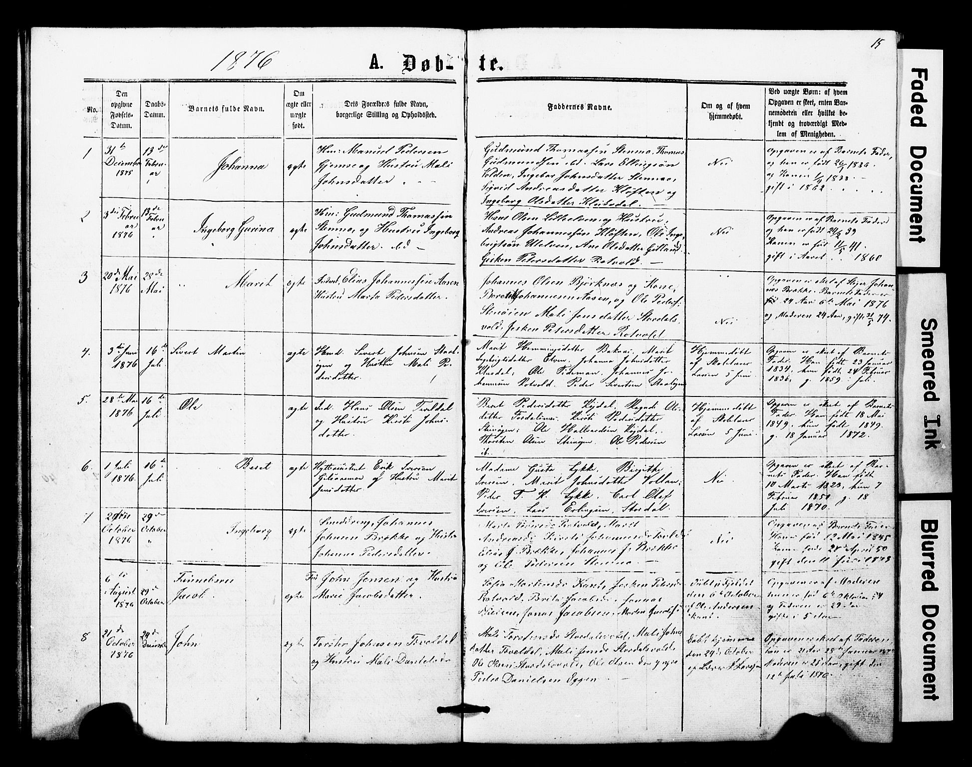 Ministerialprotokoller, klokkerbøker og fødselsregistre - Nord-Trøndelag, SAT/A-1458/707/L0052: Parish register (copy) no. 707C01, 1864-1897, p. 15
