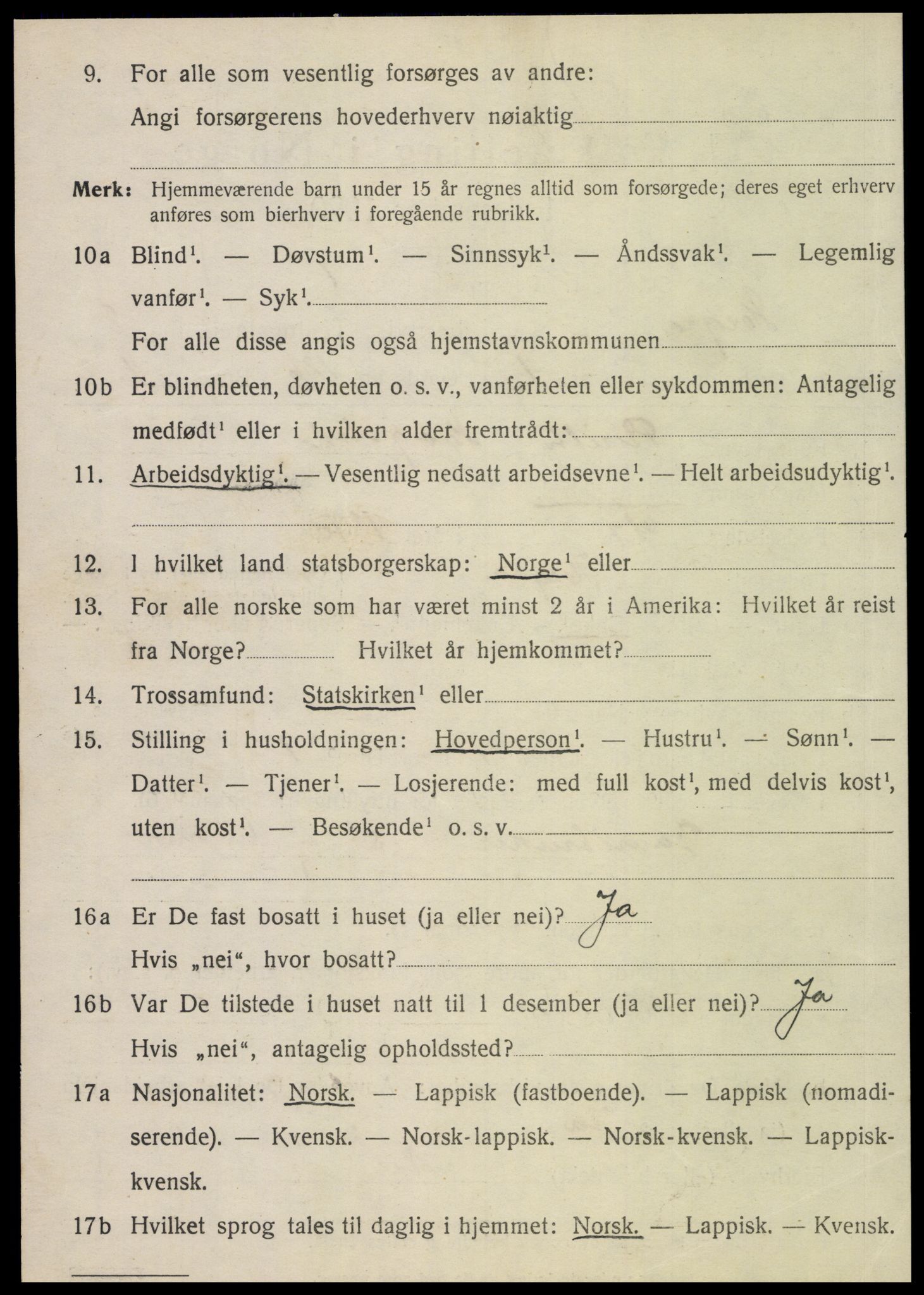 SAT, 1920 census for Hegra, 1920, p. 5585