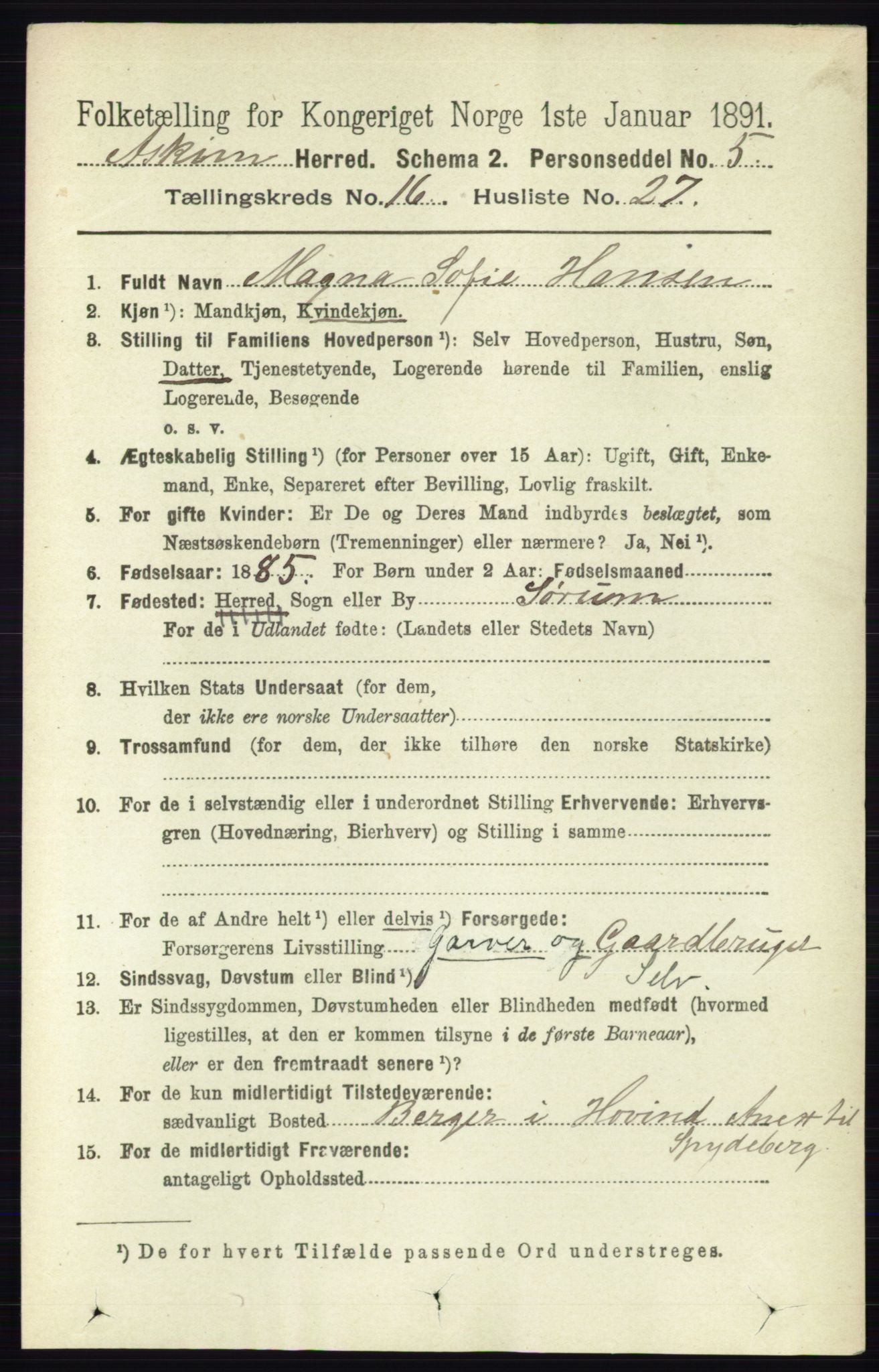 RA, 1891 census for 0124 Askim, 1891, p. 2800