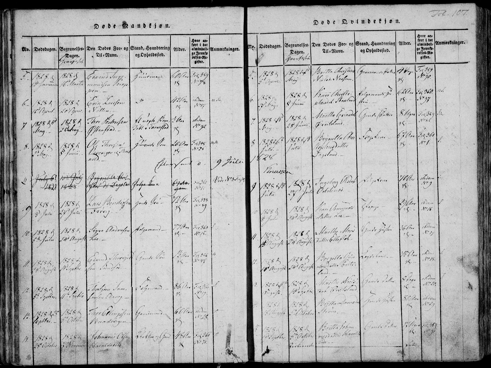 Skjold sokneprestkontor, SAST/A-101847/H/Ha/Haa/L0003: Parish register (official) no. A 3, 1815-1835, p. 107