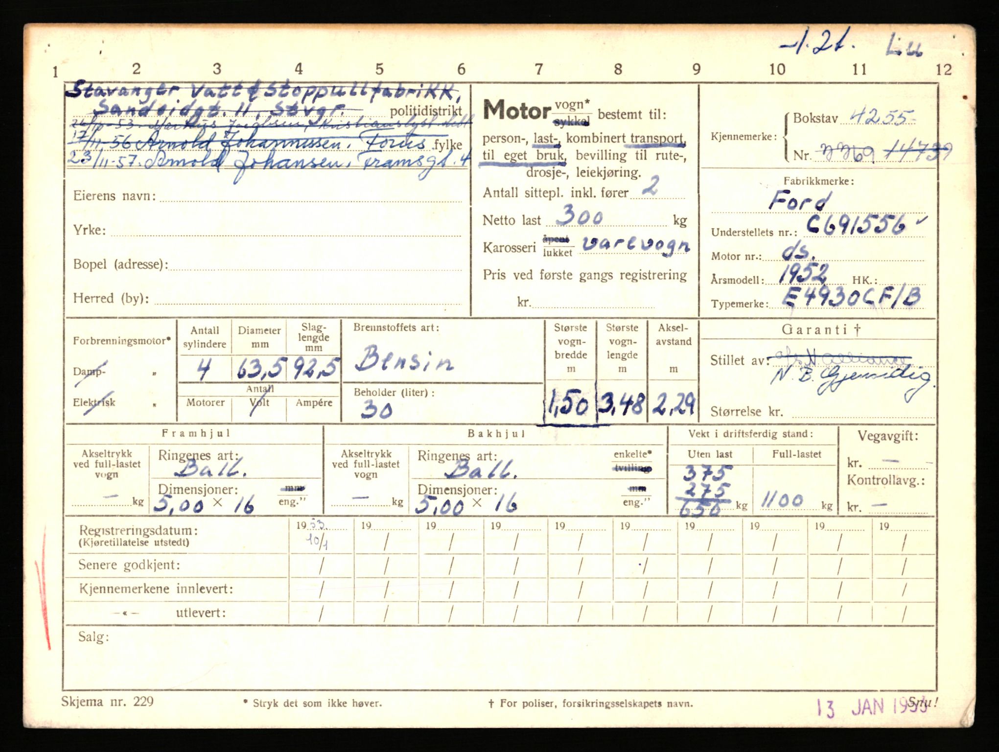 Stavanger trafikkstasjon, AV/SAST-A-101942/0/F/L0012: L-4200 - L-4699, 1930-1971, p. 217