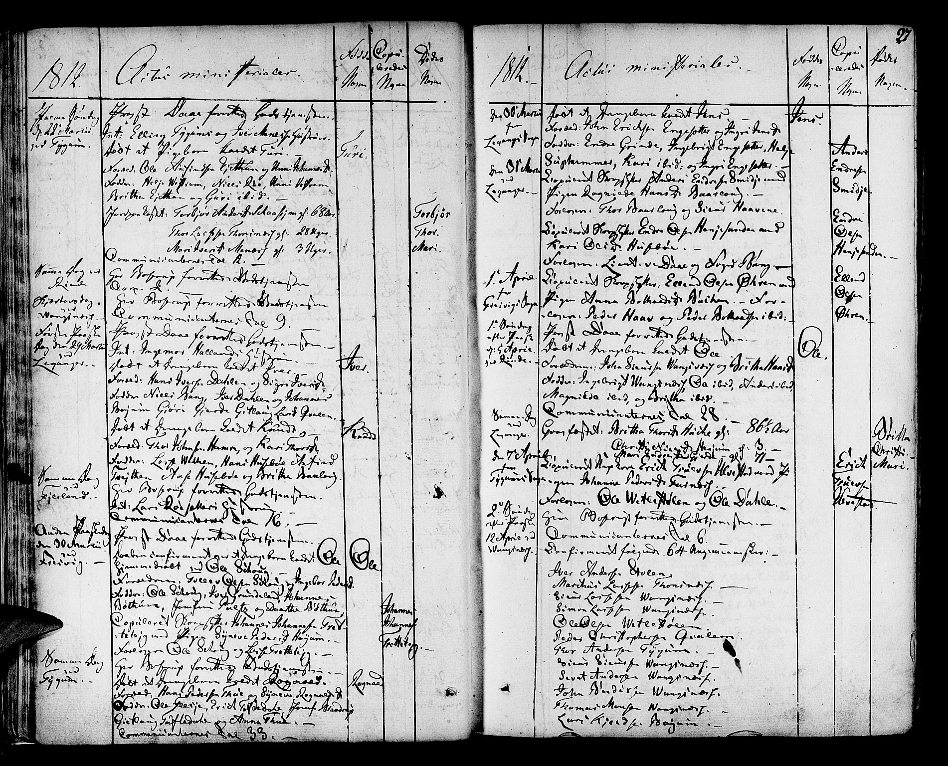 Leikanger sokneprestembete, AV/SAB-A-81001/H/Haa/Haaa/L0006: Parish register (official) no. A 6, 1810-1838, p. 27