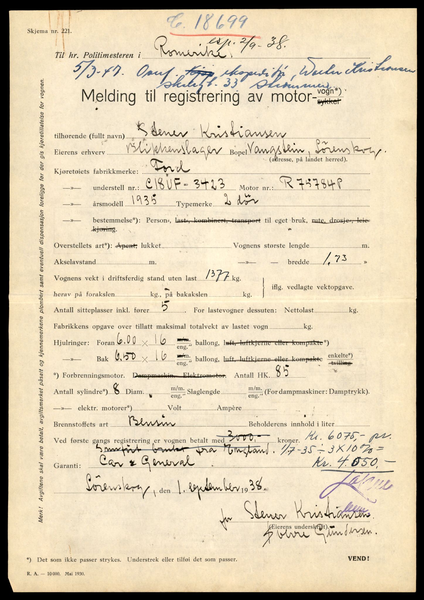 Møre og Romsdal vegkontor - Ålesund trafikkstasjon, AV/SAT-A-4099/F/Fe/L0025: Registreringskort for kjøretøy T 10931 - T 11045, 1927-1998, p. 1145