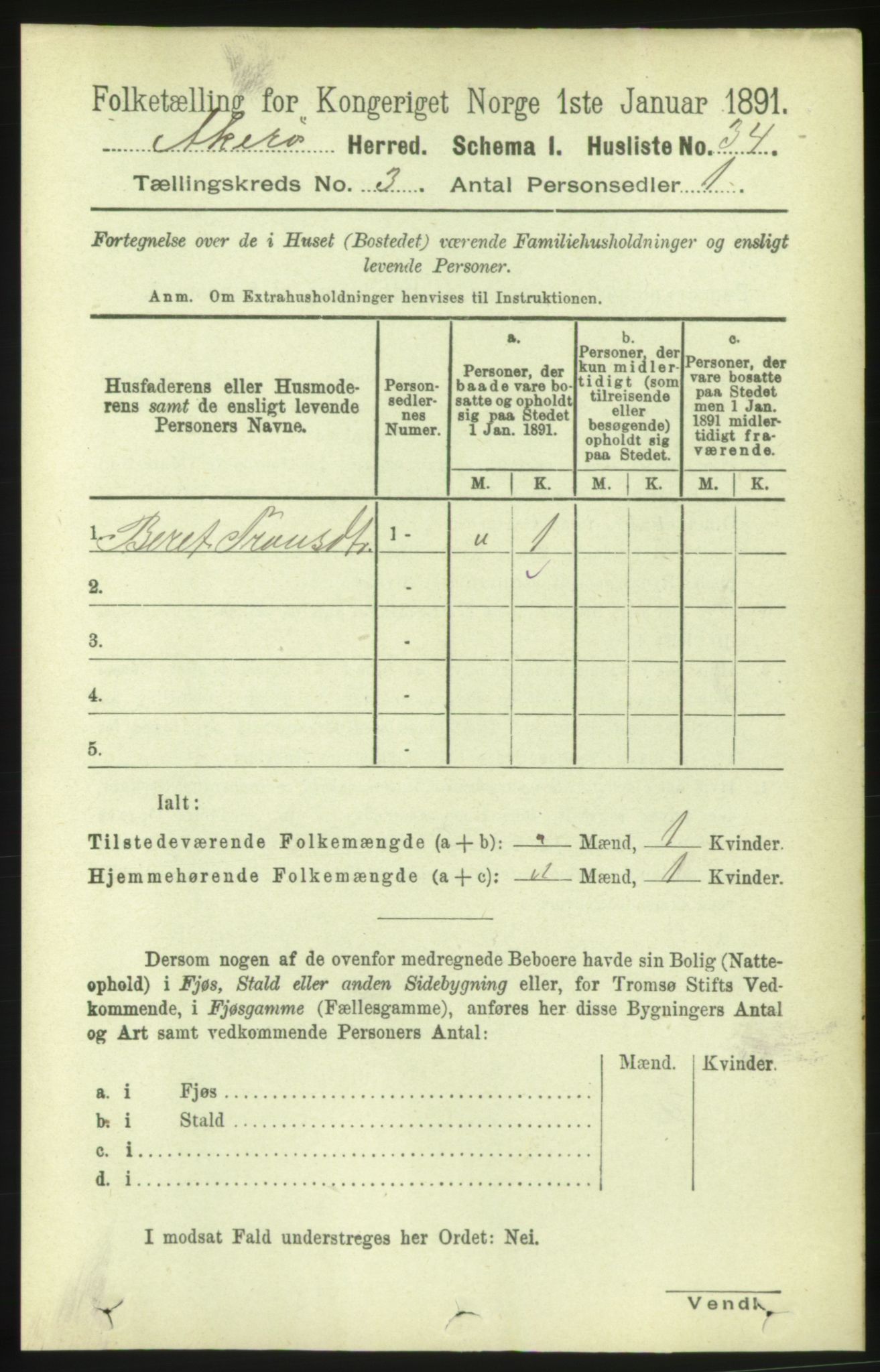RA, 1891 census for 1545 Aukra, 1891, p. 1286