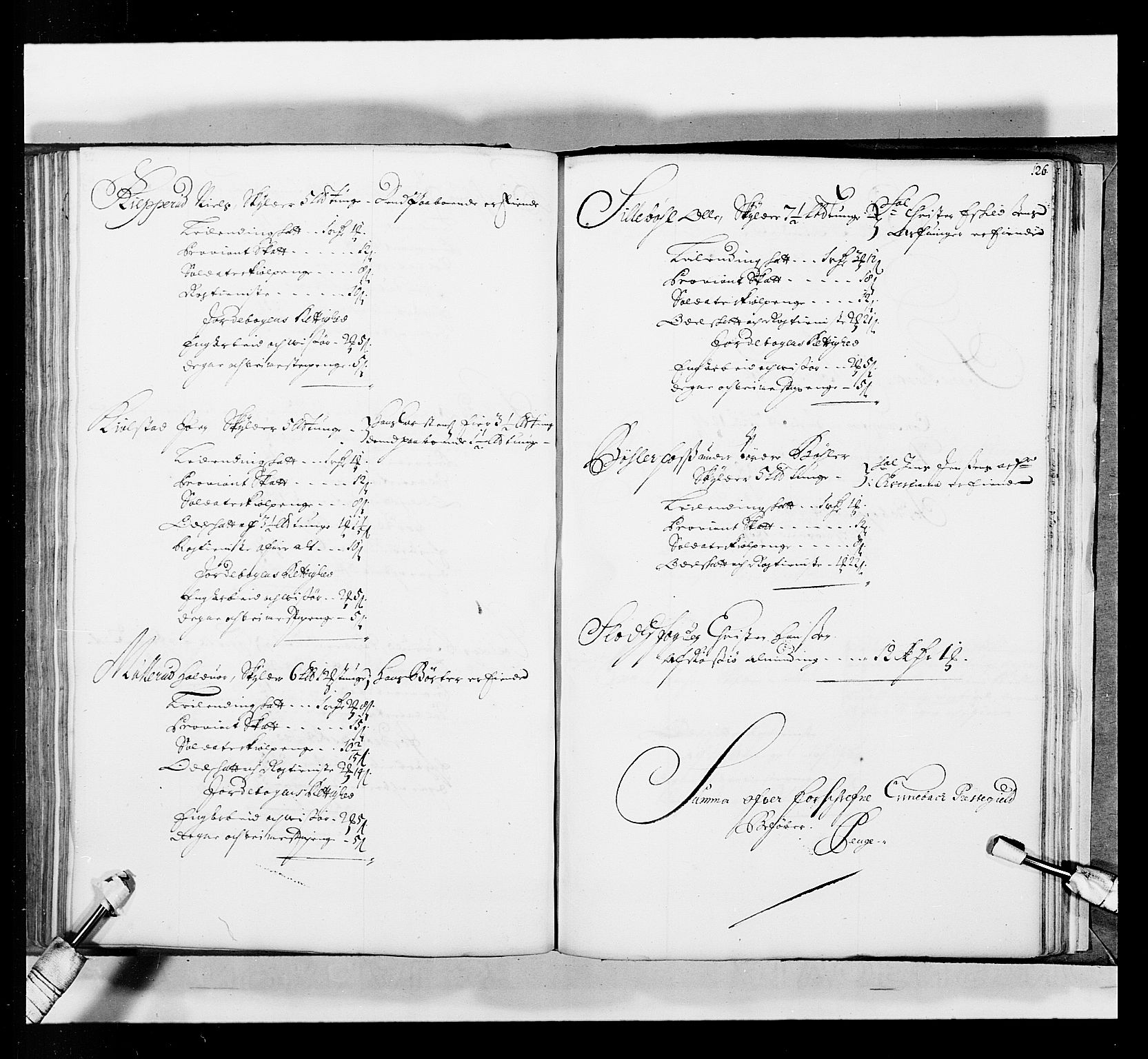 Stattholderembetet 1572-1771, AV/RA-EA-2870/Ek/L0035/0001: Jordebøker 1662-1720: / Matrikkel for Nedre Romerike, 1695, p. 125b-126a