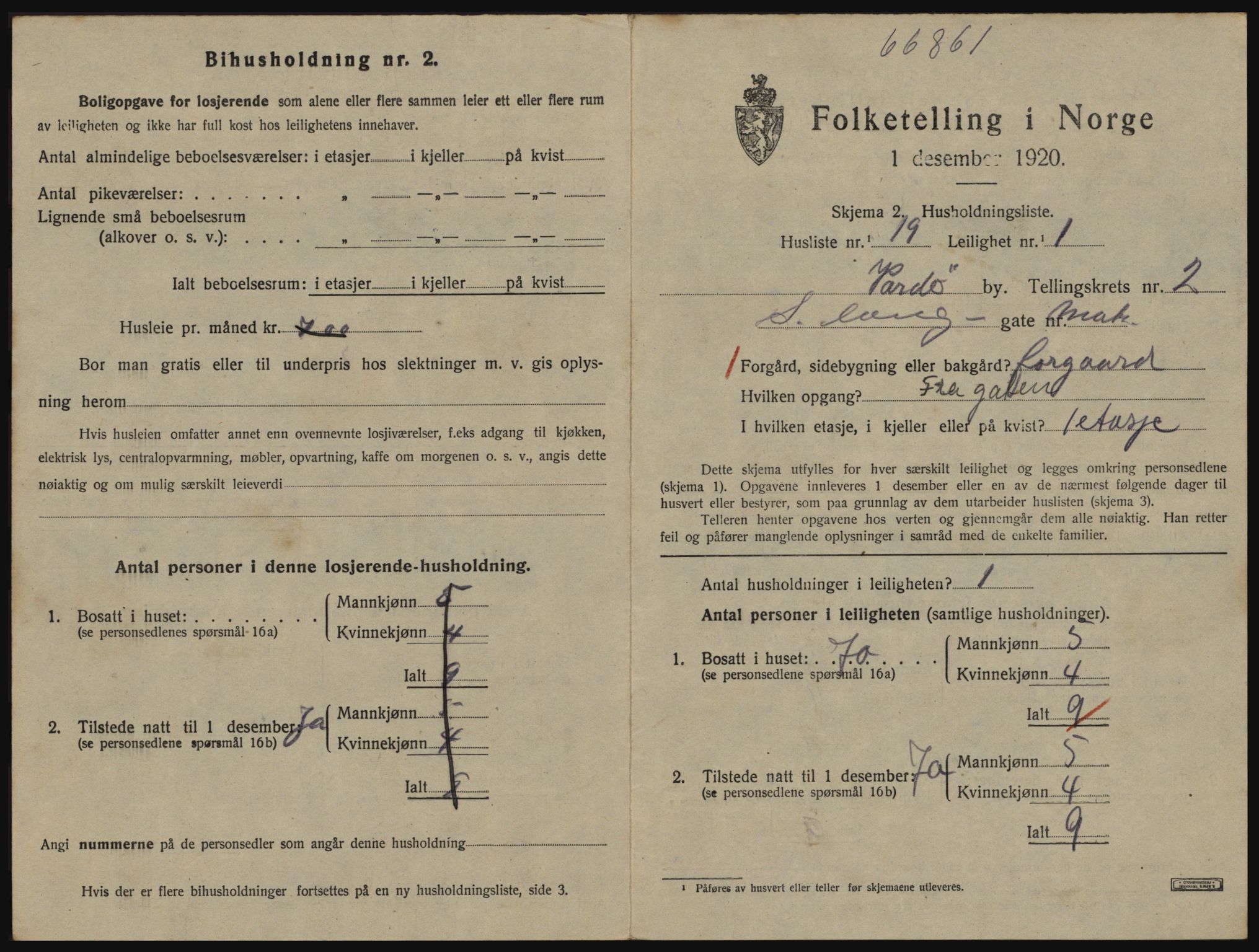 SATØ, 1920 census for Vardø, 1920, p. 1783