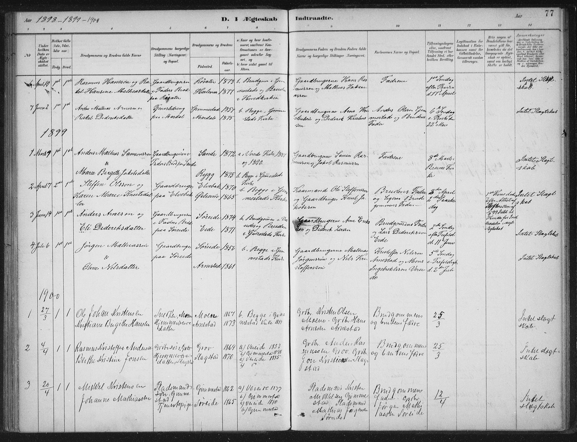 Gloppen sokneprestembete, SAB/A-80101/H/Haa/Haad/L0001: Parish register (official) no. D  1, 1885-1910, p. 77