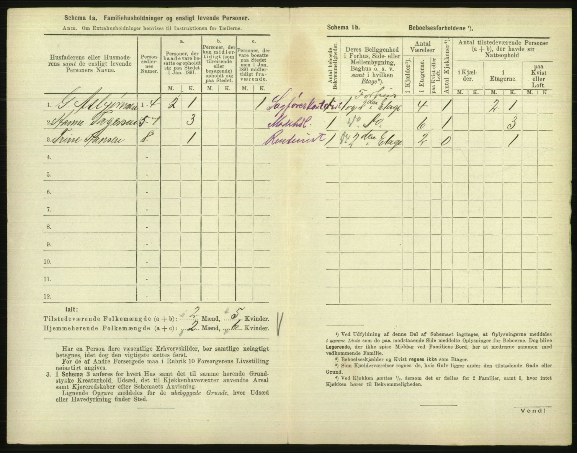 RA, 1891 census for 1001 Kristiansand, 1891, p. 519