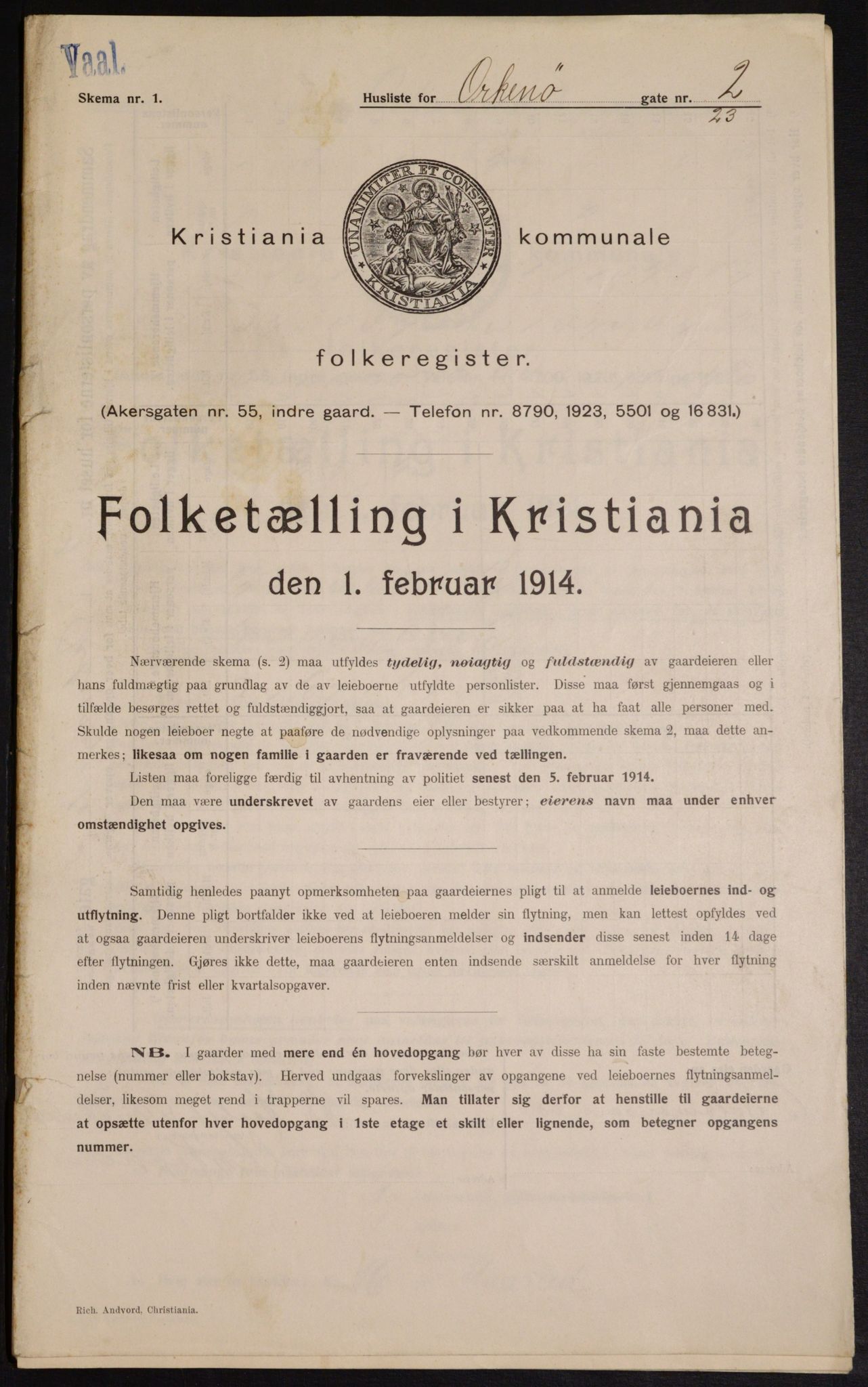 OBA, Municipal Census 1913 for Kristiania, 1913, p. 76025