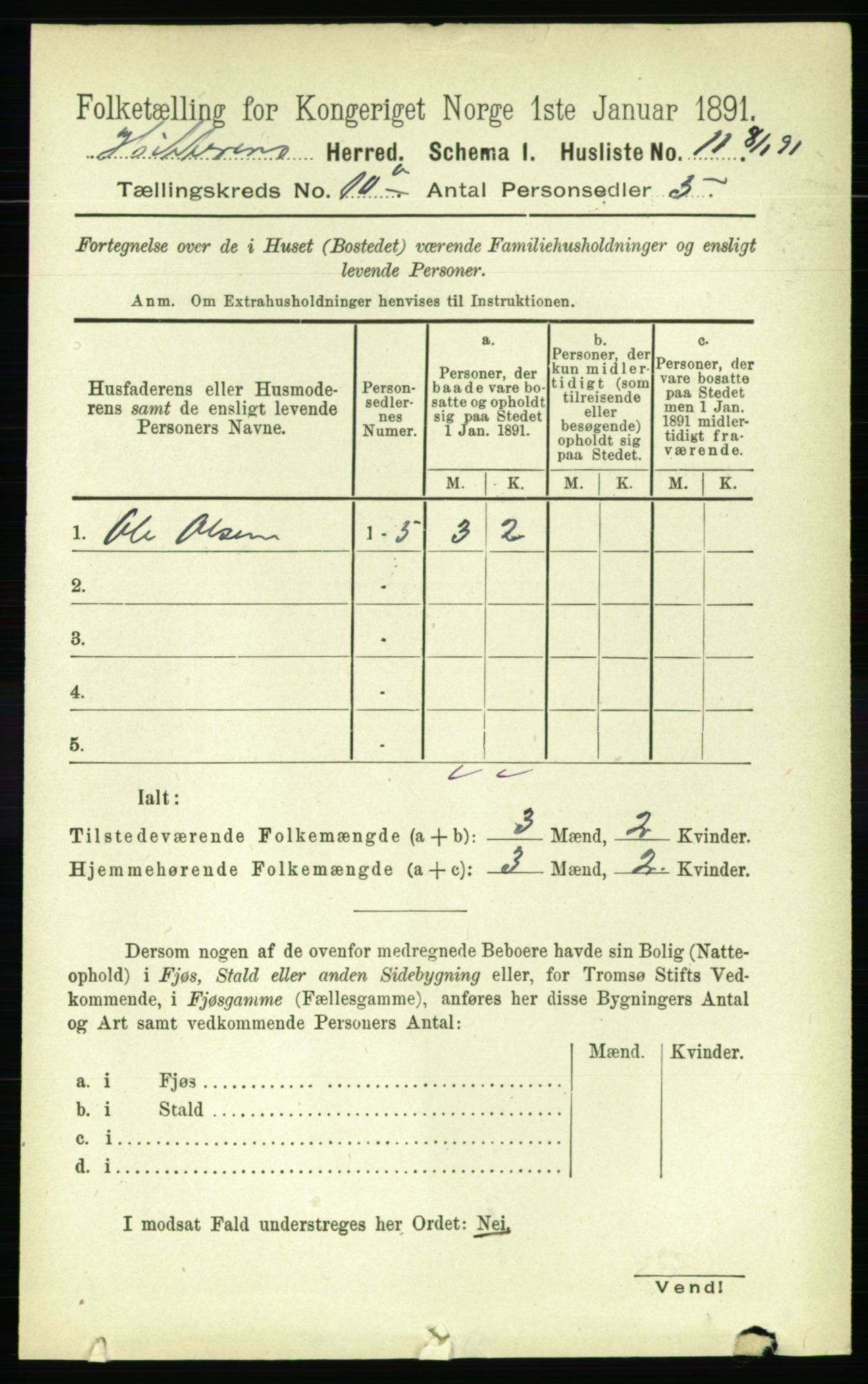 RA, 1891 census for 1617 Hitra, 1891, p. 2222