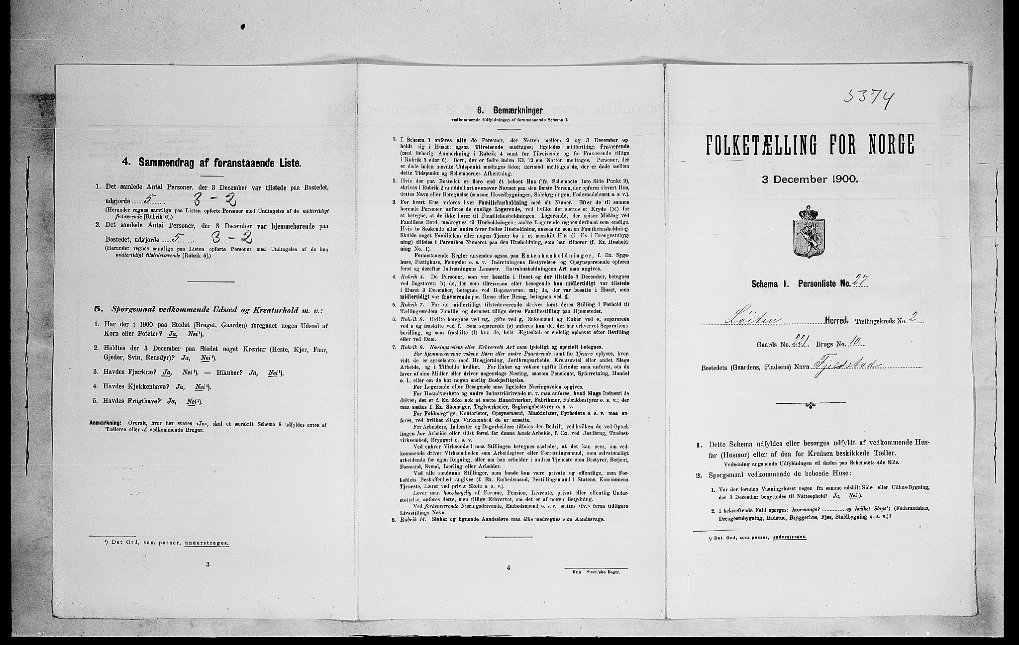 SAH, 1900 census for Løten, 1900, p. 574