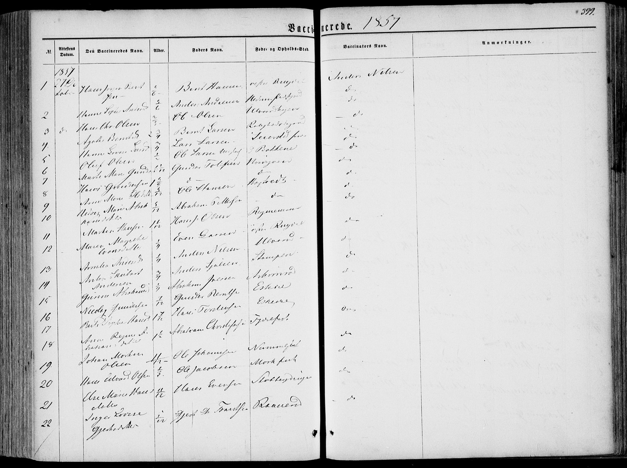 Hedrum kirkebøker, AV/SAKO-A-344/F/Fa/L0007: Parish register (official) no. I 7, 1857-1868, p. 399