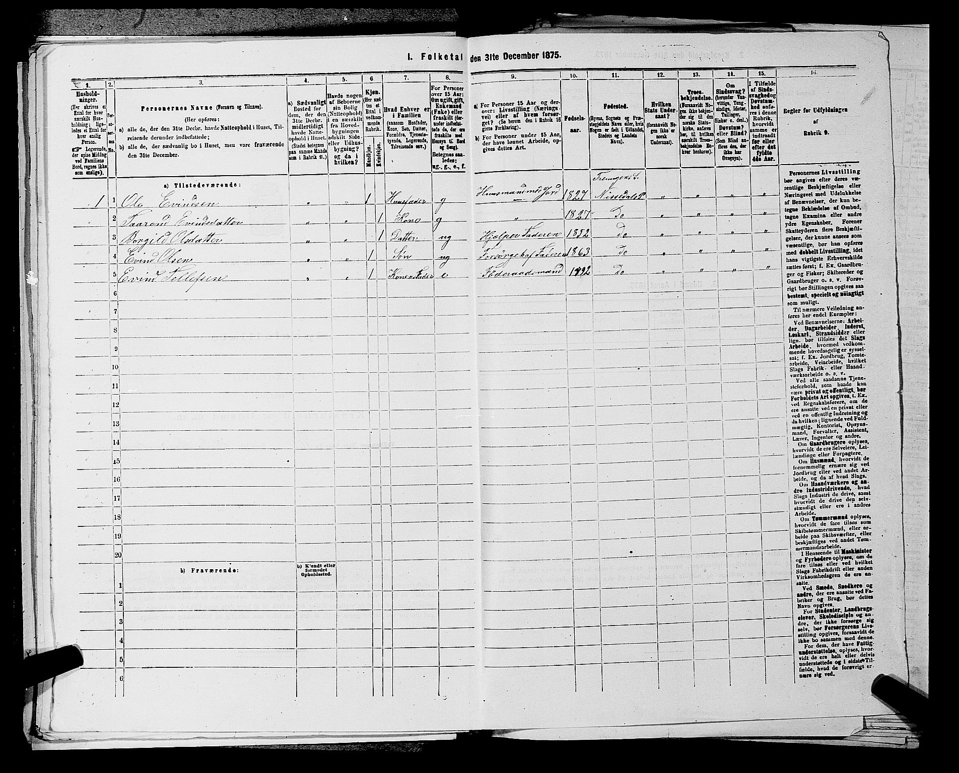 SAKO, 1875 census for 0830P Nissedal, 1875, p. 484