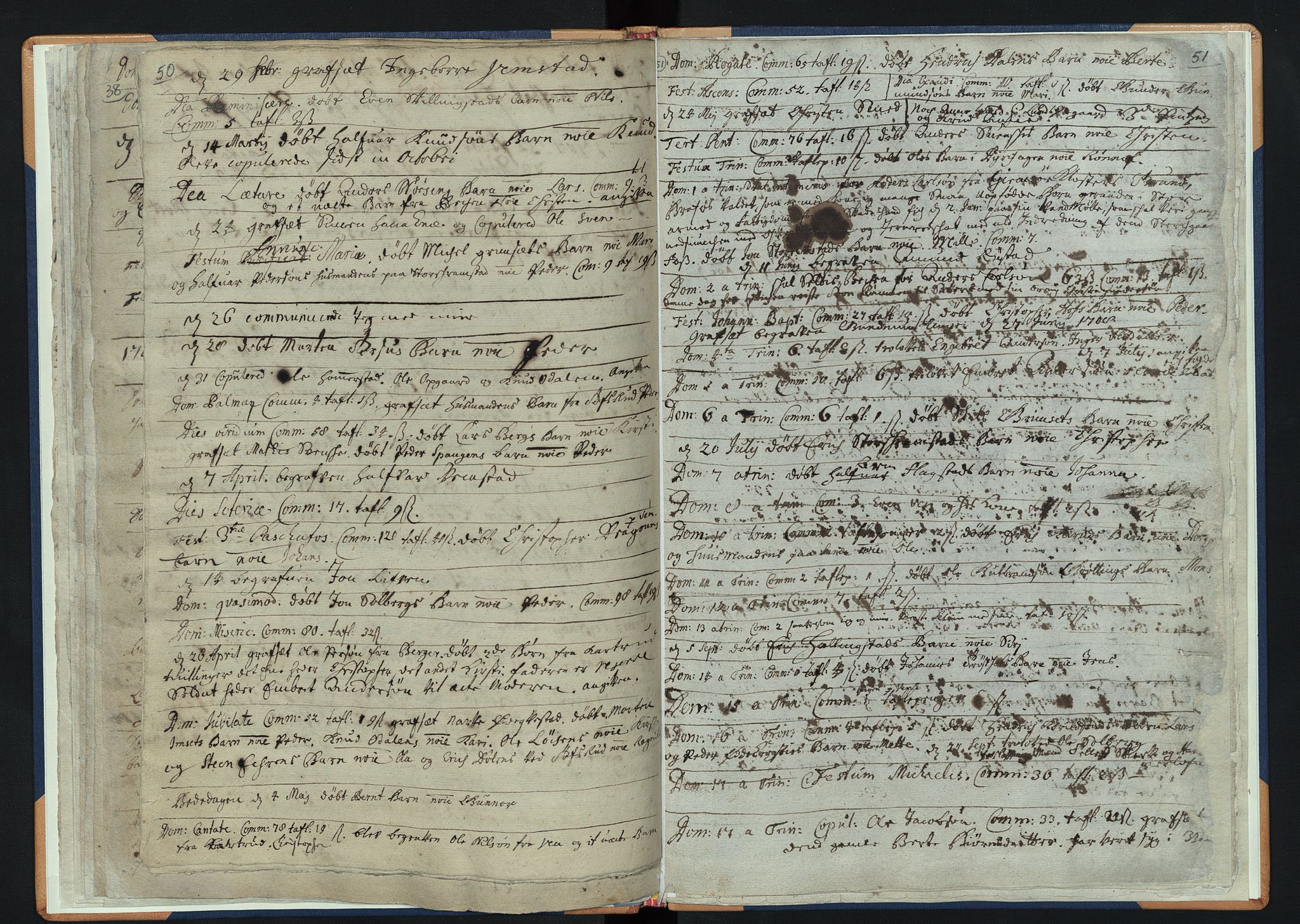 Løten prestekontor, AV/SAH-PREST-022/K/Ka/L0001: Parish register (official) no. 1, 1694-1711, p. 50-51