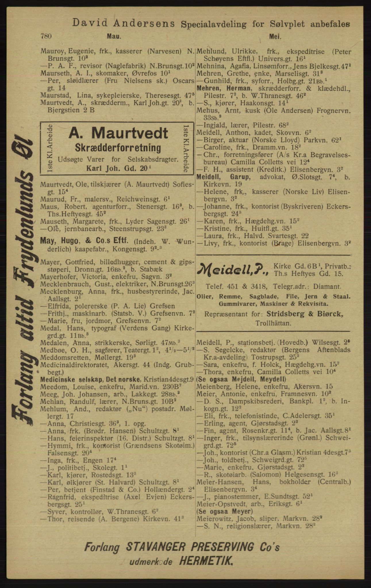 Kristiania/Oslo adressebok, PUBL/-, 1913, p. 792